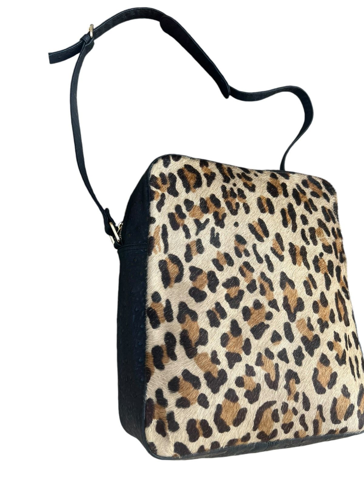 Leather Vintage GK Japan Leopard Ostrich Leather Bag Size ONE SIZE - 7 Thumbnail