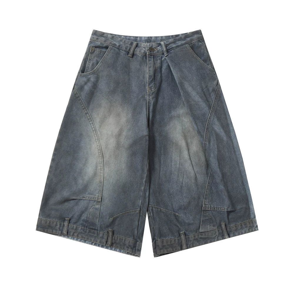Japanese Brand Men's washed vintage workwear distressed dirty denim shorts Size US 32 / EU 48 - 1 Thumbnail