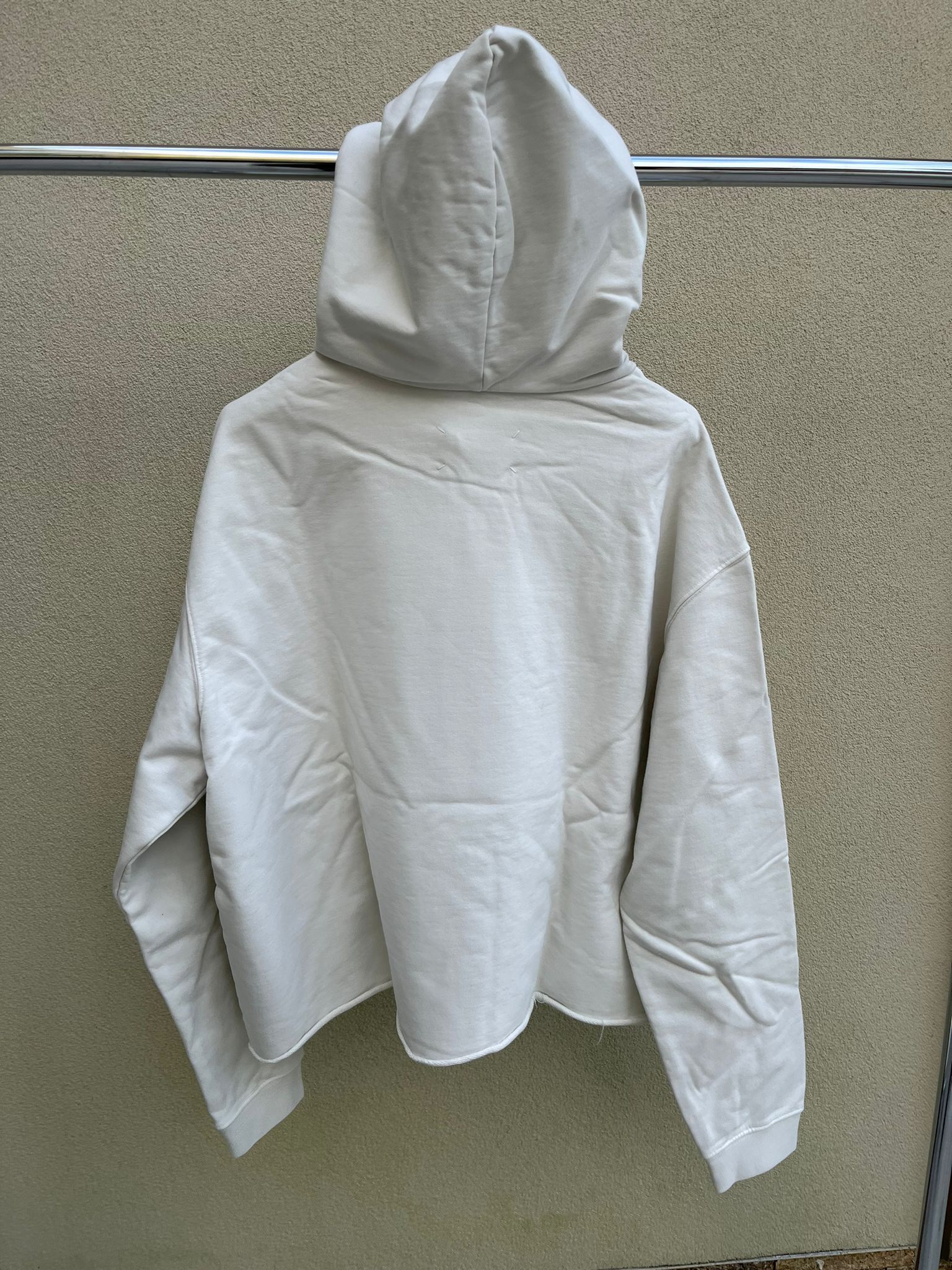 Maison Margiela Logo Embroidered Hoodie in White Size US XL / EU 56 / 4 - 14 Thumbnail