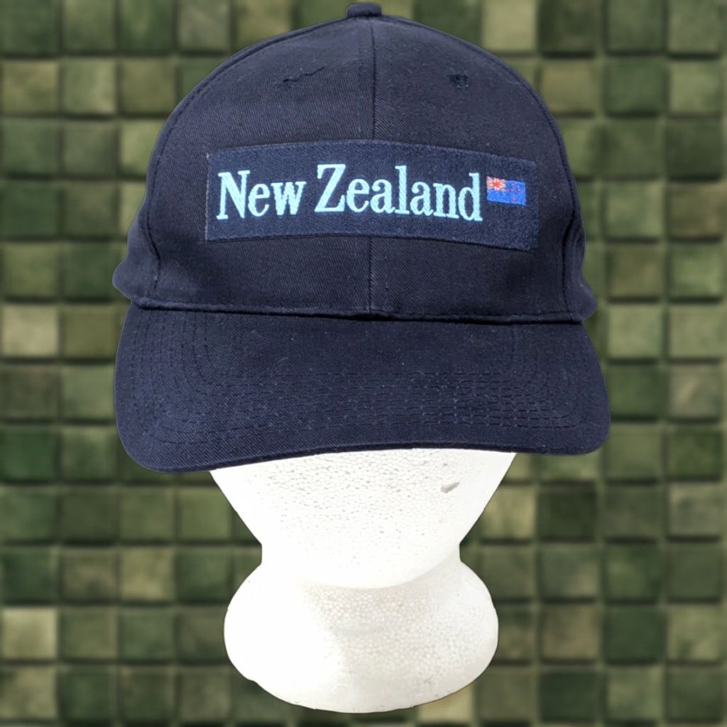 Vintage VINTAGE New Zealand Flag Navy Blue 100% Cotton Travel Souvenir Baseball Hat Cap Size ONE SIZE - 1 Thumbnail