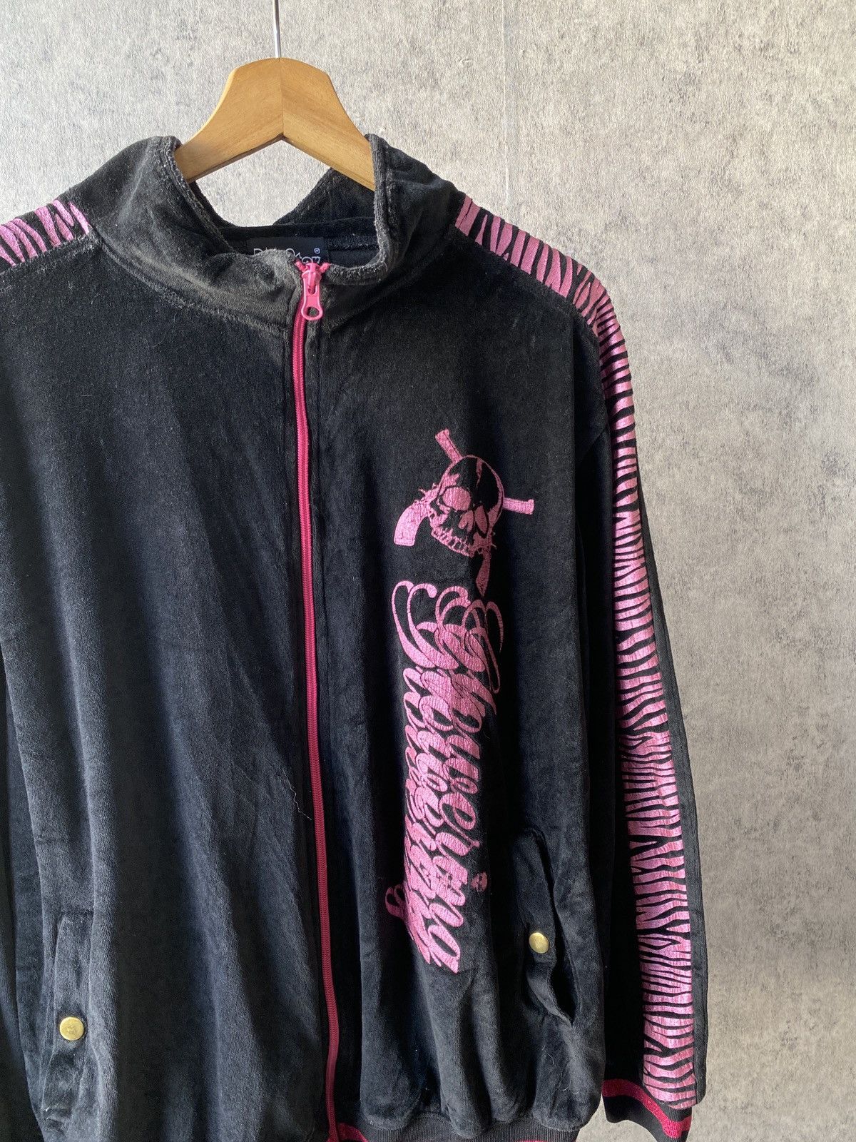 Japanese Brand Dia Star Y2K Design Skull Velvet Zipper Jacket Size US L / EU 52-54 / 3 - 8 Thumbnail