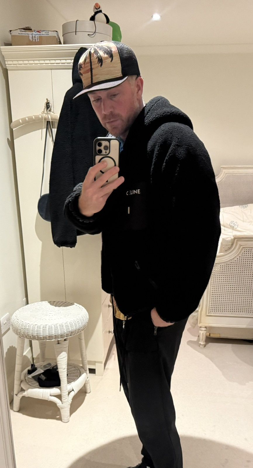 Celine $2.35k 🤑 FW24 Celine logo black fleece jacket Hedi grail M Size US M / EU 48-50 / 2 - 7 Thumbnail