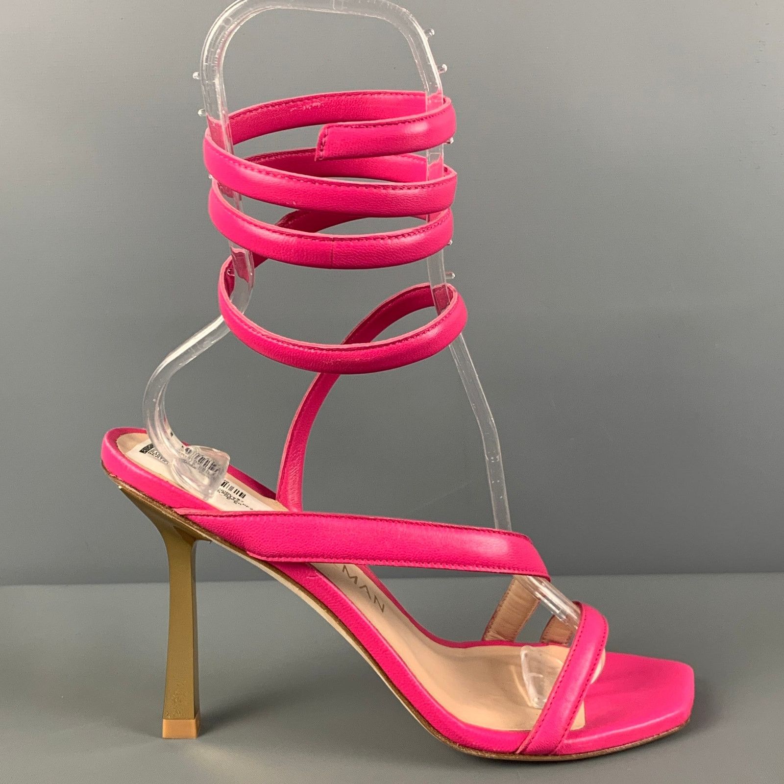 Stuart Weitzman STUART WEITZMAN 9 Beatrix Pink Gold Leather Strappy Sandals Size US 9.5 / IT 39.5 - 2 Thumbnail