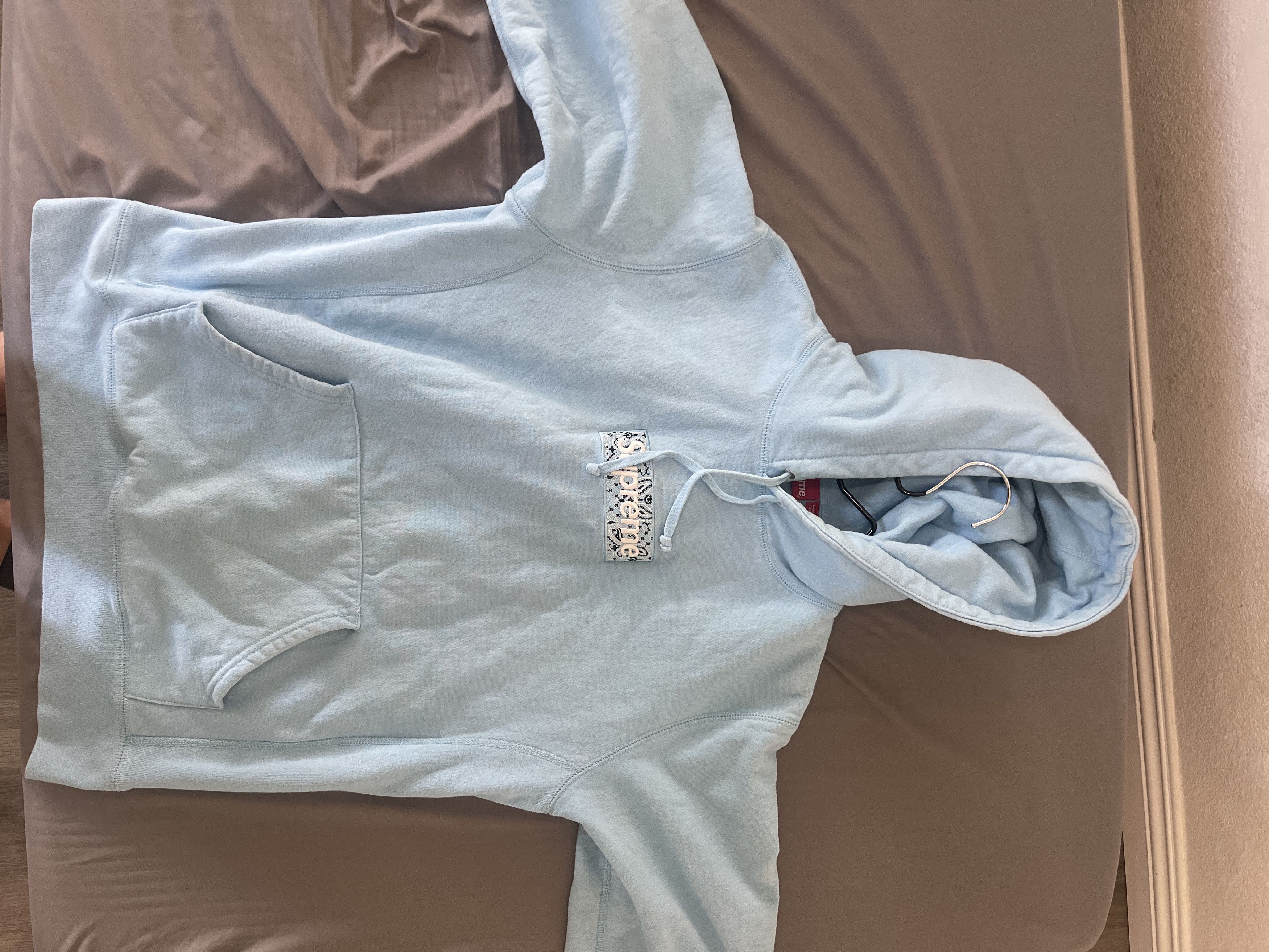 Supreme Supreme Bandana Box Logo Hoodie - Light Blue Medium | Grailed