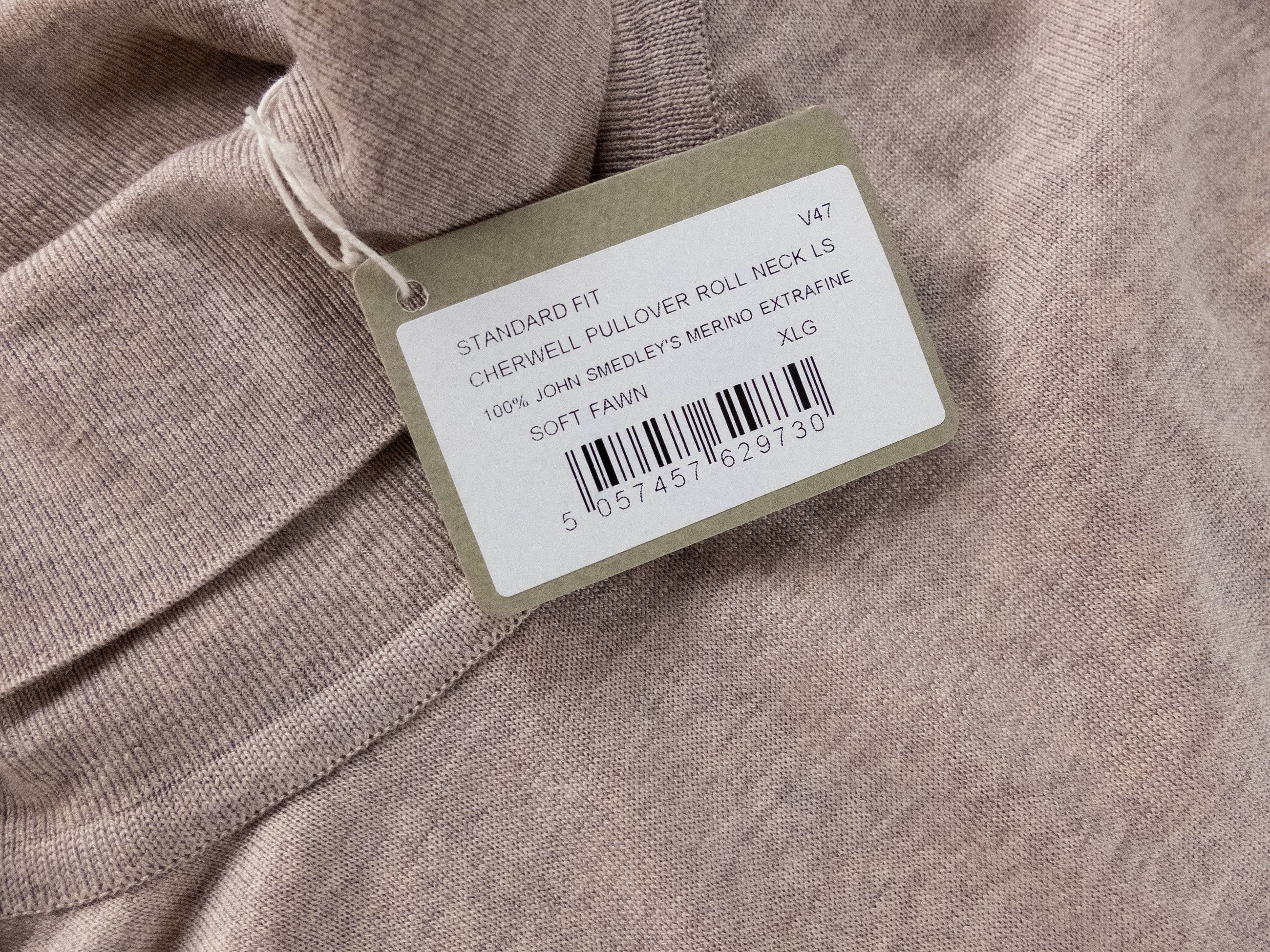 John Smedley JOHN SMEDLEY Cherwell fawn beige wool turtleneck sweater XL Size US XL / EU 56 / 4 - 6 Thumbnail
