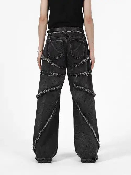 Japanese Brand × Jean Raw edge wide-leg jeans with retro design Size US 32 / EU 48 - 2 Thumbnail