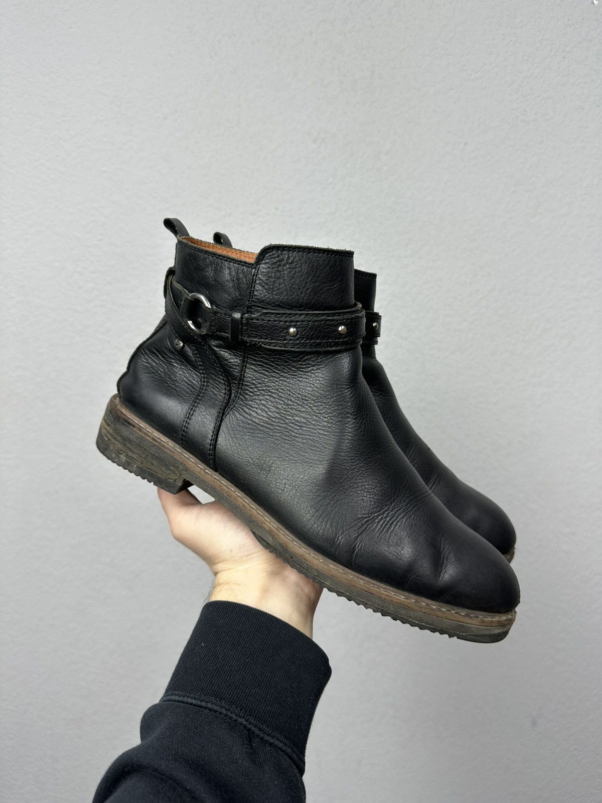 If Six Was Nine AS 98 Vibe Artisan Black Leather Side Zip Ankle Biker Boots Size US 10 / EU 43 - 2 Thumbnail