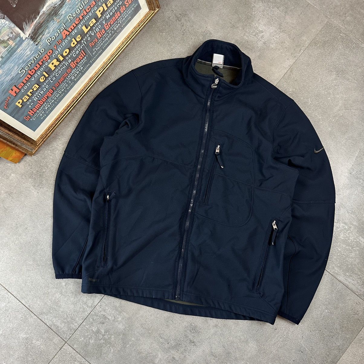 Nike × Vintage Nike vintage swoosh jacket L navy streetwear Size US L / EU 52-54 / 3 - 1 Thumbnail