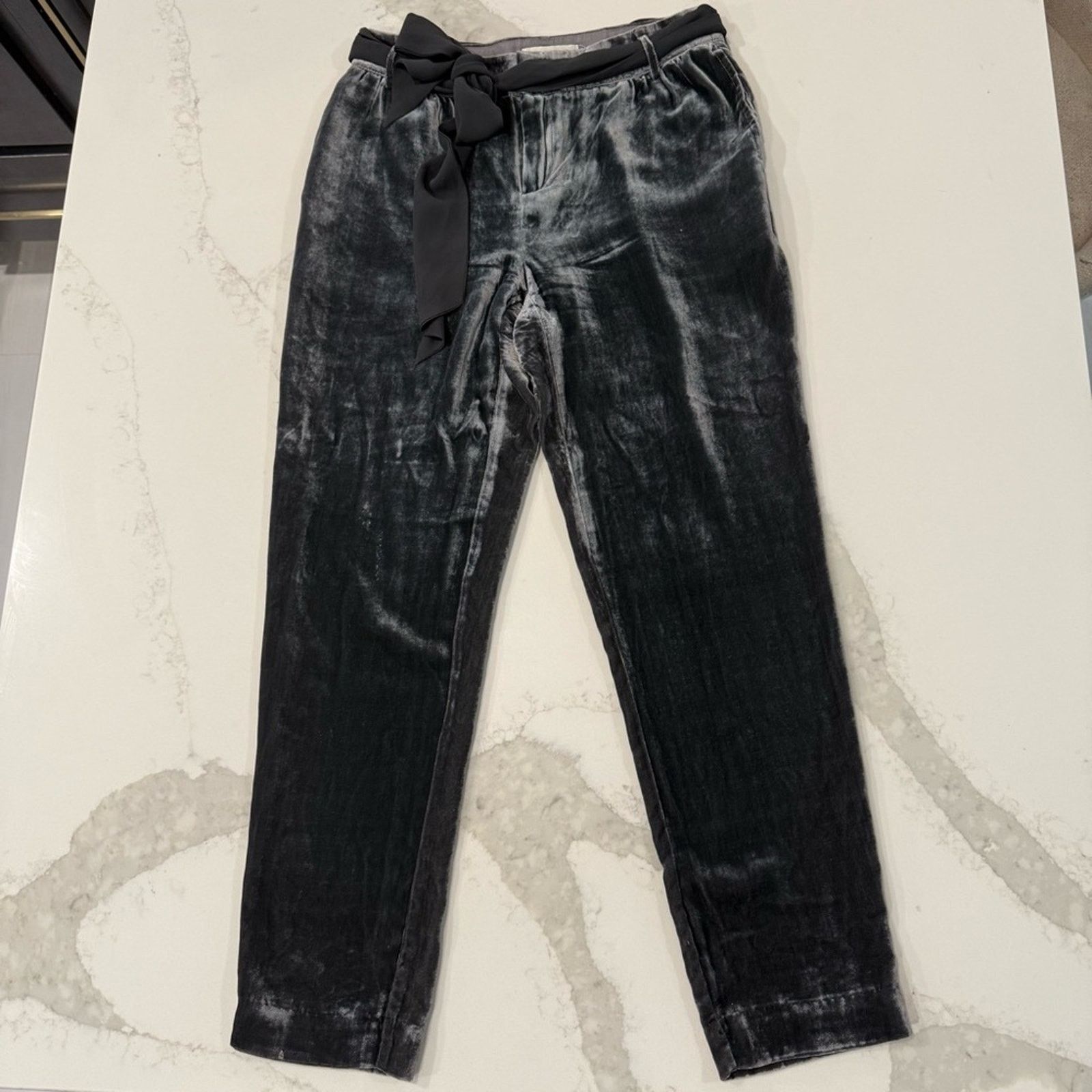 Anthropologie Anthropologie Elevenses Velvet Ribbon Tie Trousers Womens 2 Size 26" / US 2 / IT 38 - 3 Thumbnail