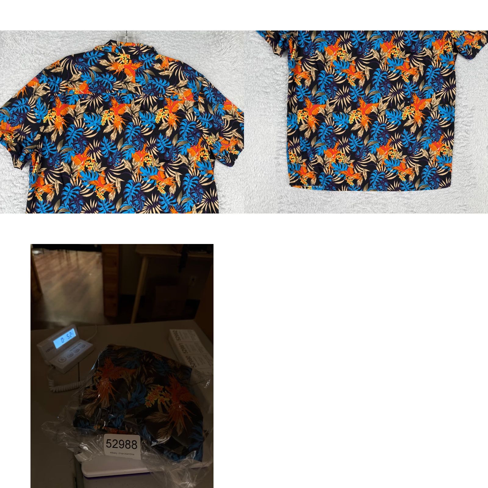 Vintage Original Use Shirt Men Small Black Blue Parrot Floral Hawaiian Cotton Button Up Size US S / EU 44-46 / 1 - 9 Thumbnail