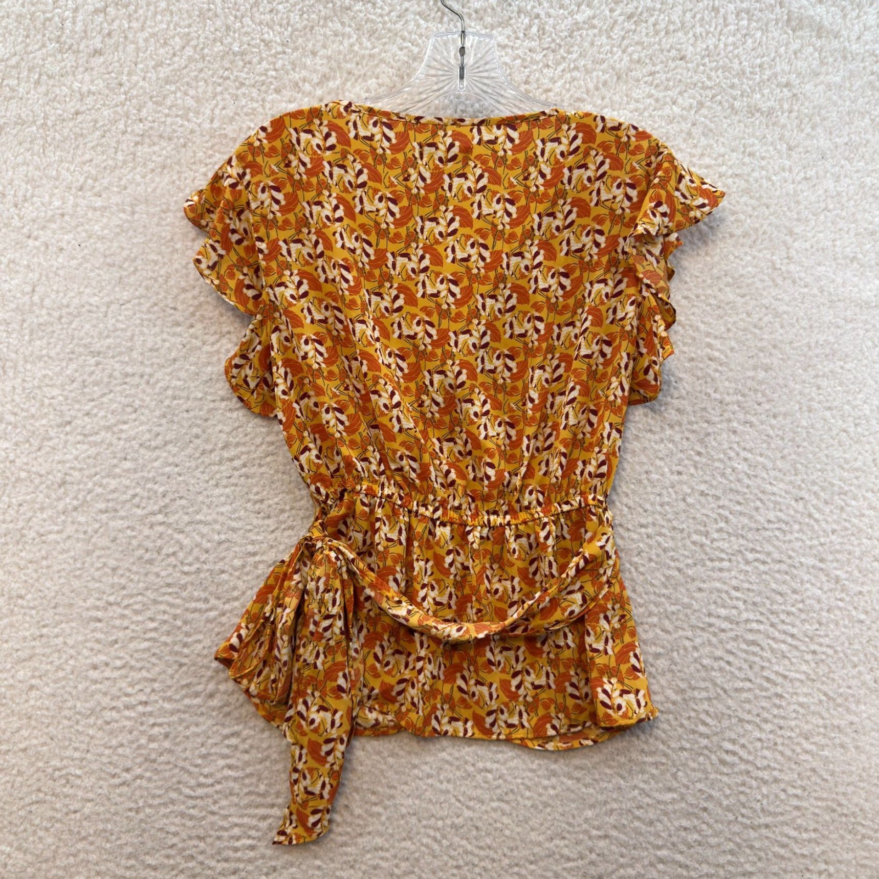 Vintage VINTAGE Y2K Wrap Top Shirt XS Yellow Floral Boho Grunge Bohemian Fairy Max Studio Size XS / US 0-2 / IT 36-38 - 2 Thumbnail