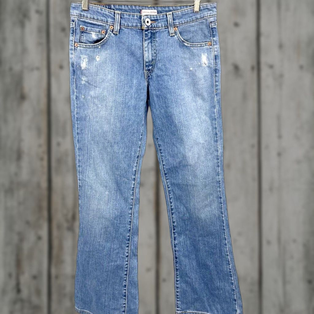 Levi's Levi's Special Edition Jeans Womens Size 9M Blue Denim Distressed Bootcut Vintage Y2K 90s Jeans Womens Juniors Size 30" / US 8 / IT 44 - 1 Thumbnail