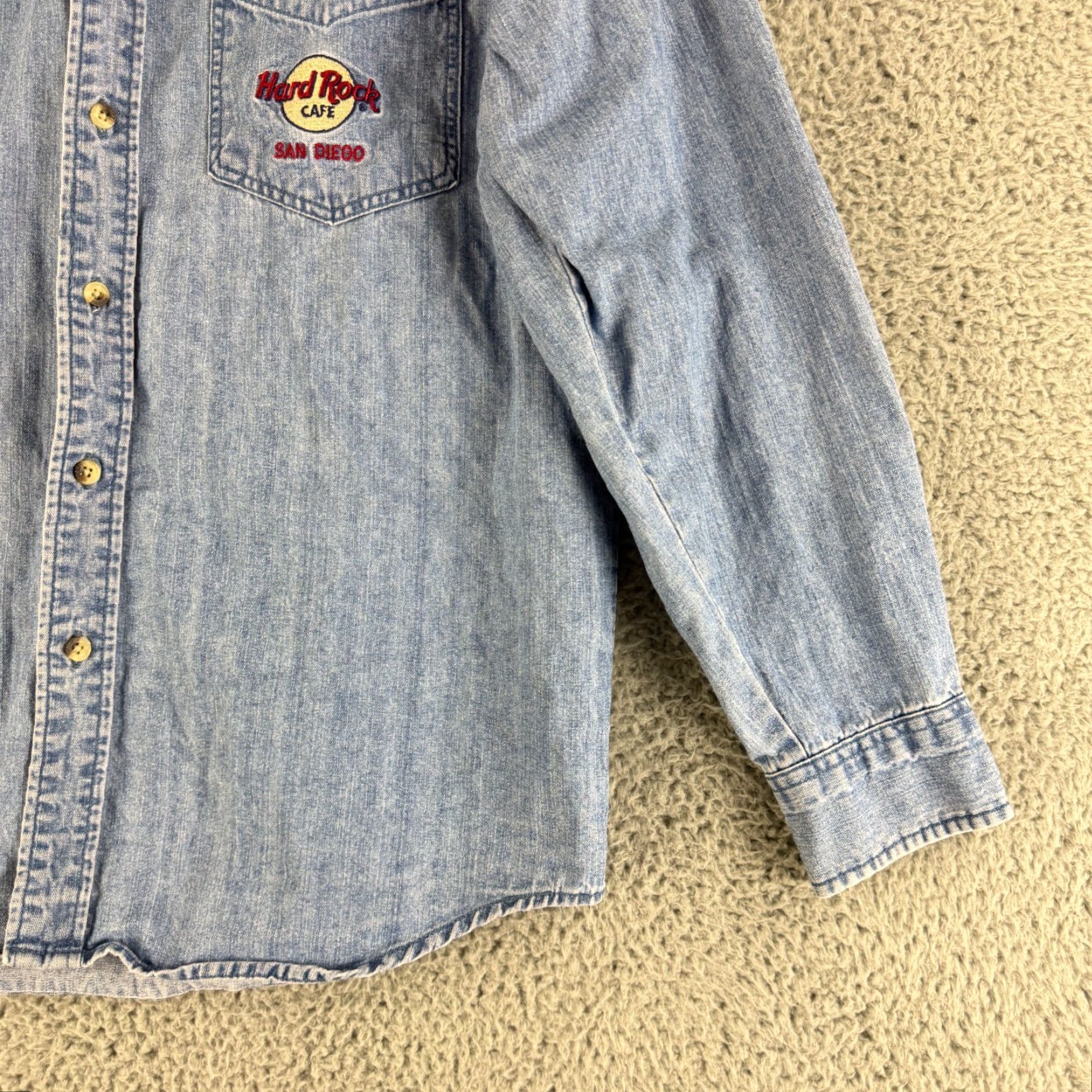 Hard Rock Cafe Hard Rock Cafe Button-Up Shirt Mens Medium Blue Denim Vintage Long Sleeve Casual Size US M / EU 48-50 / 2 - 3 Thumbnail