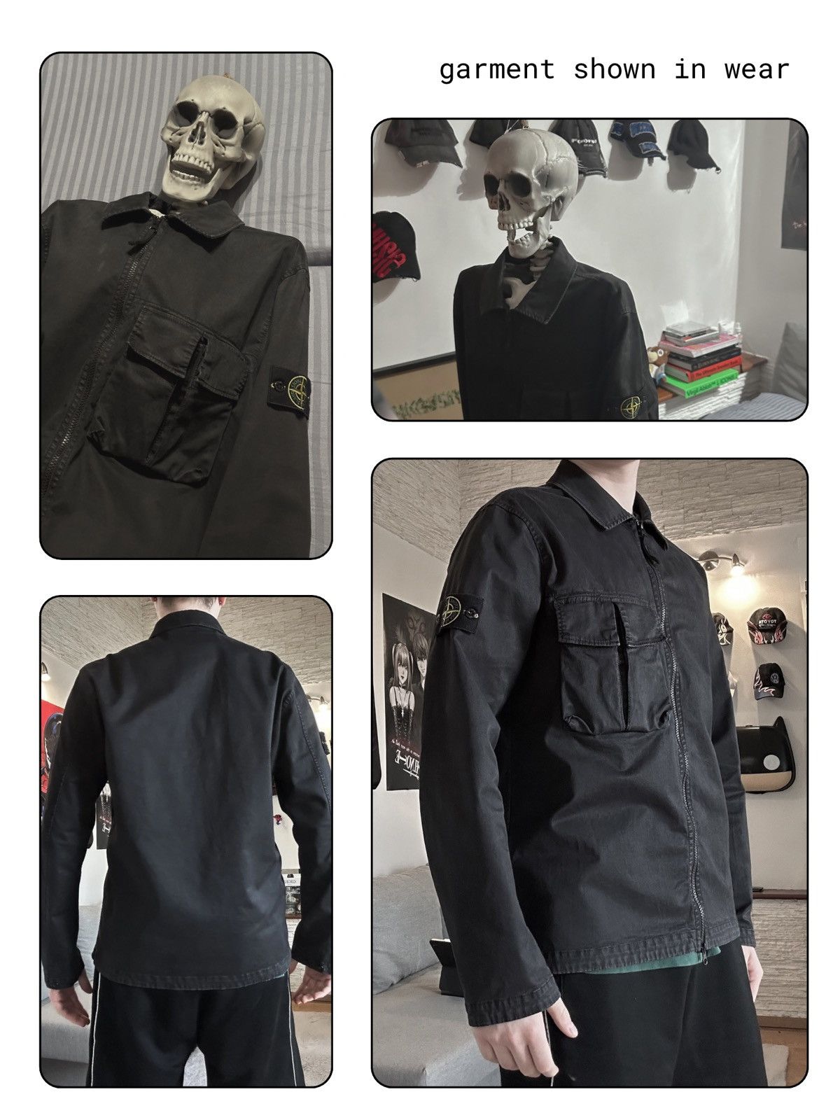Stone Island OVERSHIRT, ORGANIC STRETCH BROKEN TWILL COTTON 'OLD' EFFECT Size US L / EU 52-54 / 3 - 11 Thumbnail