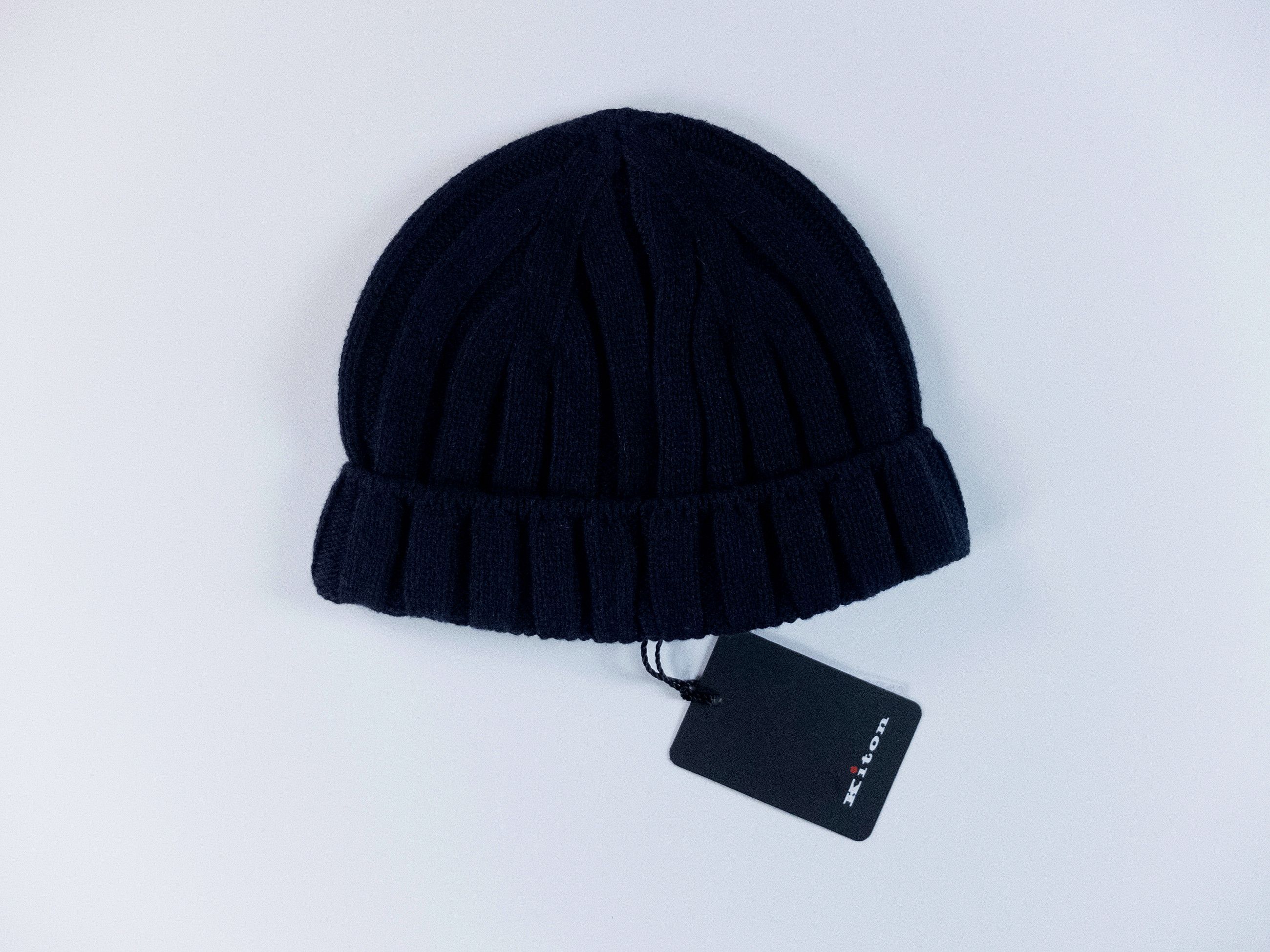Kiton KITON solid navy blue cashmere beanie hat One Size q Size ONE SIZE - 3 Thumbnail