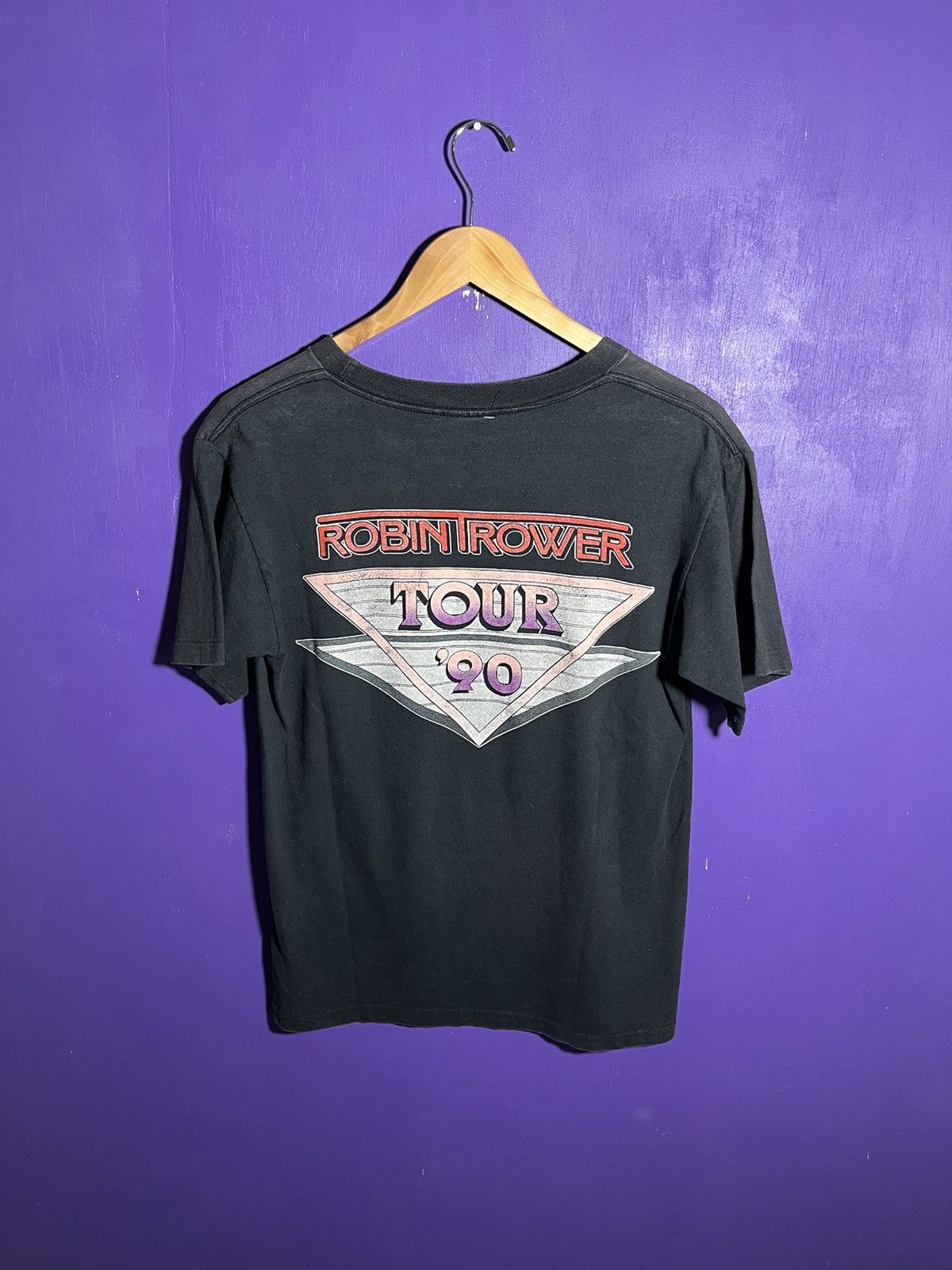 Band Tees × Vintage Vintage 1990 Robin Trower faded tour t-shirt Size US M / EU 48-50 / 2 - 2 Thumbnail