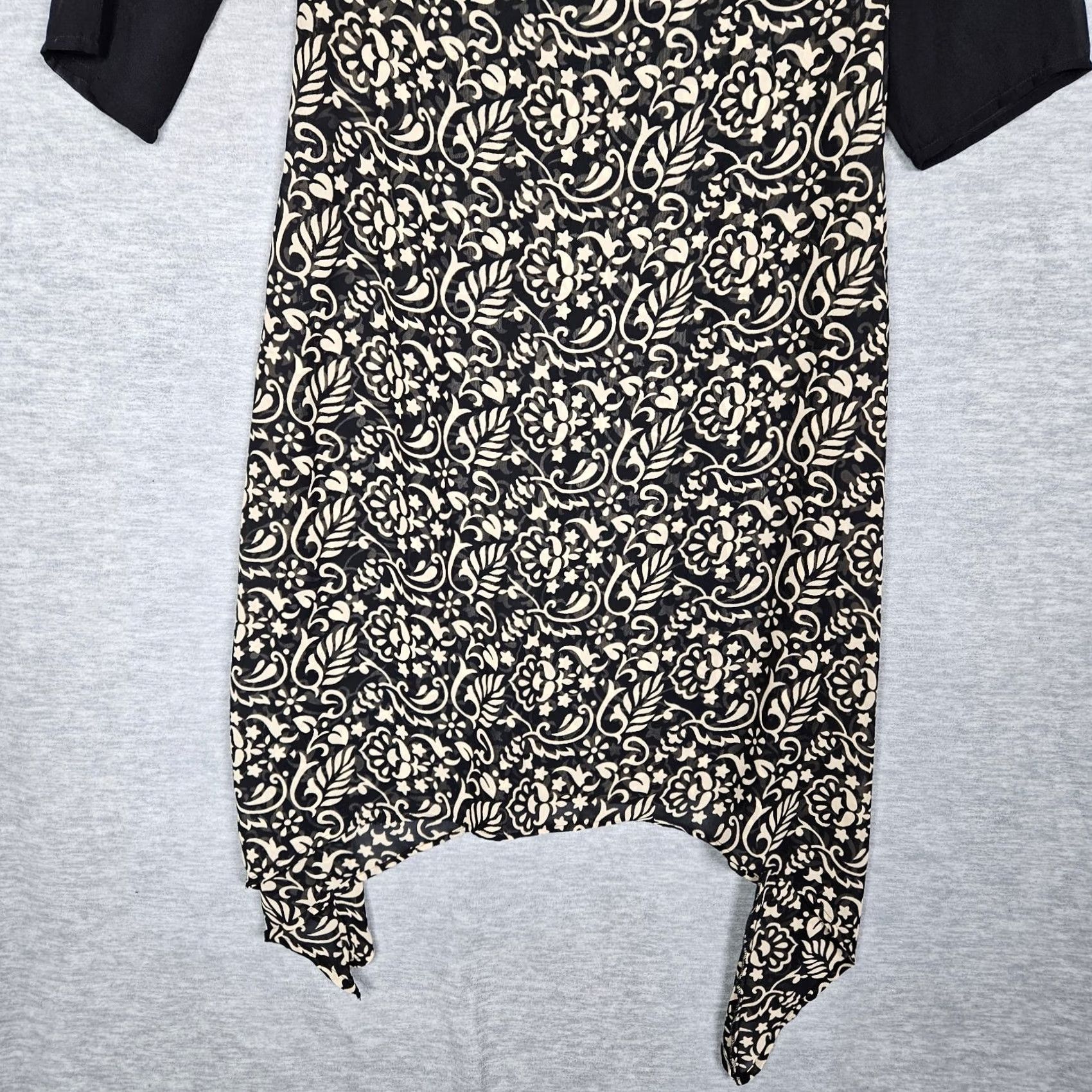 Vintage ATEESA Women's Hanky Hem Long Sleeve Floral Printed Dress Sz M Size M / US 6-8 / IT 42-44 - 4 Thumbnail