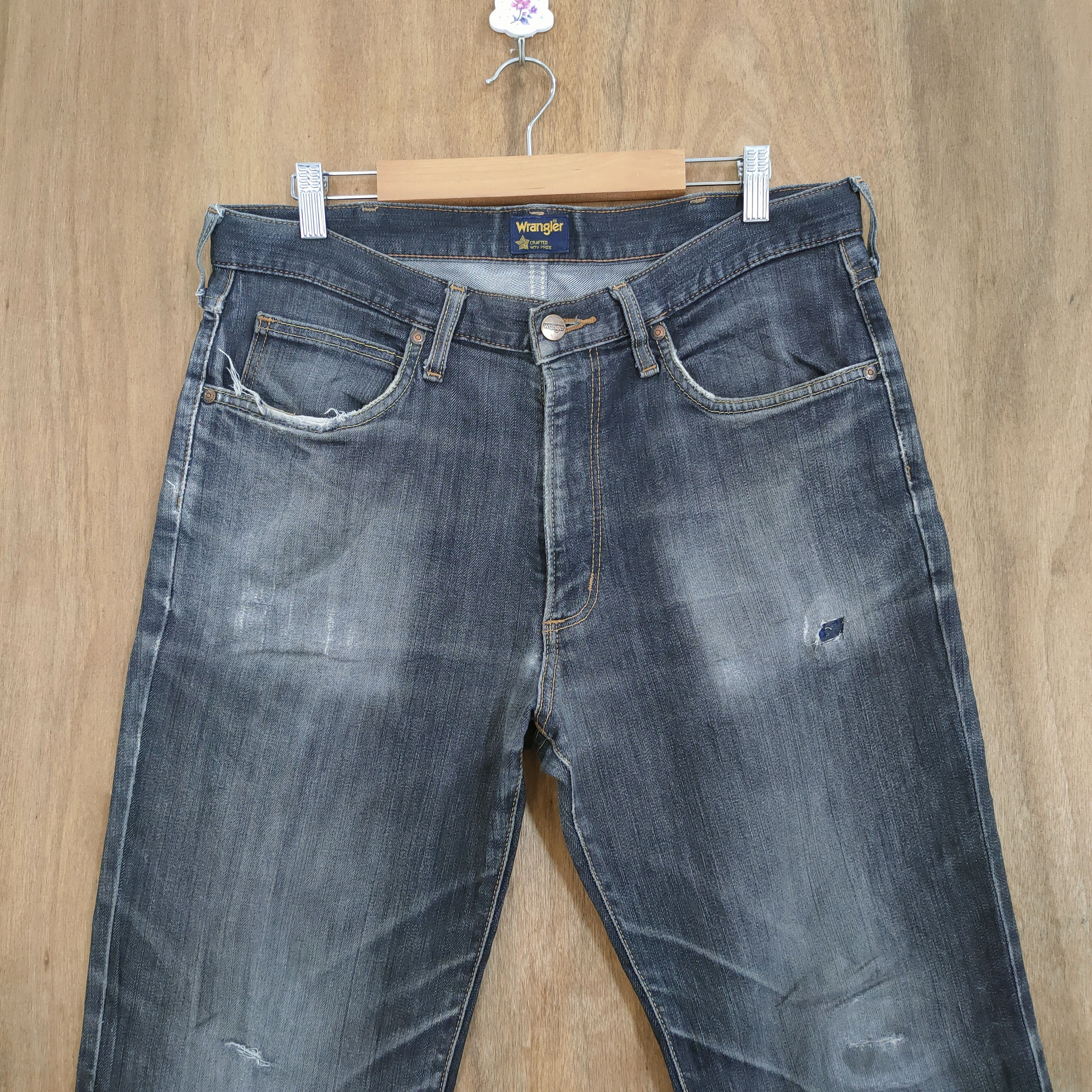 Wrangler 33×30 💥 VINTAGE BLACK DISTRESSED JEANS PANTS Size US 33 - 3 Thumbnail
