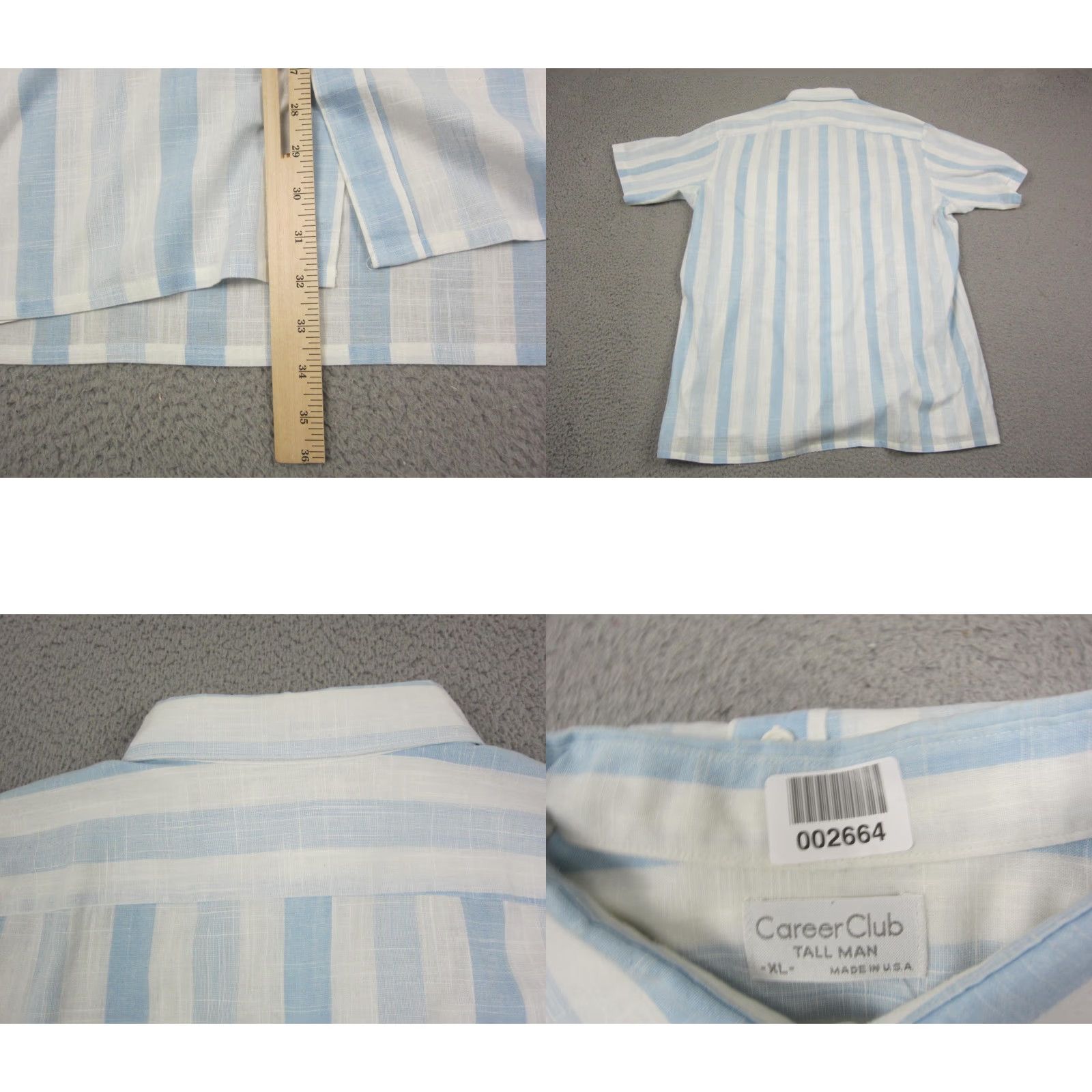 Vintage VINTAGE Career Club Shirt Mens XLT Blue Striped Button-Up 60s 70s Size US XL / EU 56 / 4 - 8 Thumbnail