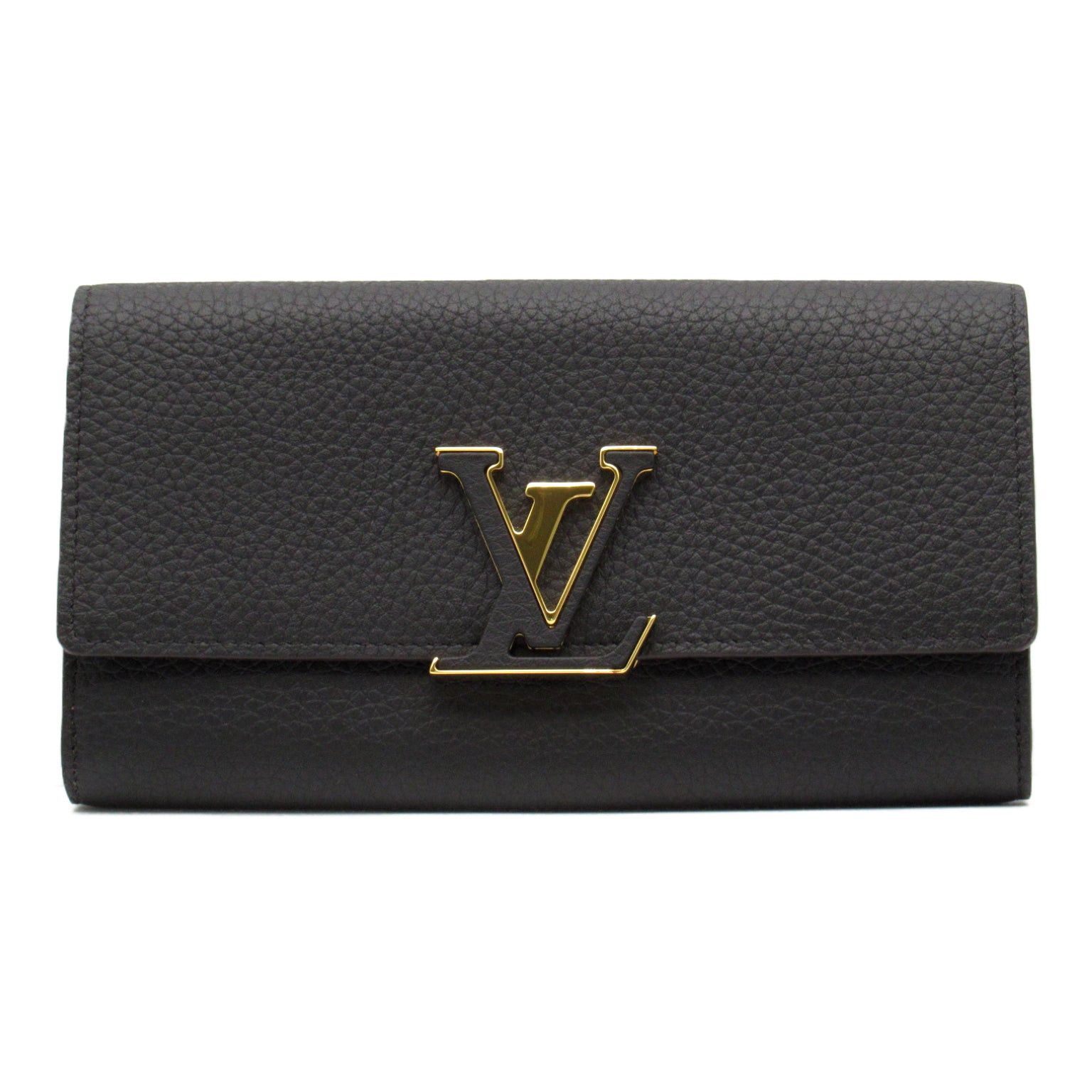 Louis Vuitton Louis Vuitton Portefeuille Capucines Bi-Fold Long Wallet Leather Taurillon Black Noir Size ONE SIZE - 1 Thumbnail