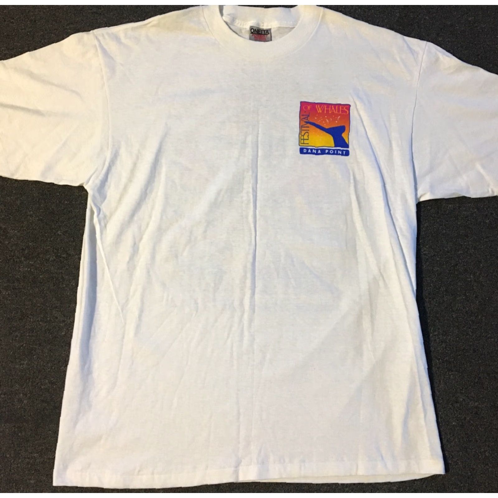 Vintage Vtg 90s Festival Of Whales Shirt XL White USA Nature Ocean Fun Animal Mens T-Shirt Graphic Tee Single Stitch Size US XL / EU 56 / 4 - 2 Thumbnail