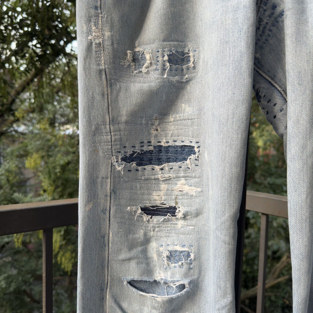 Levi's Levi's 501 Thrashed Faded Repaired Jeans ERD Grunge Chrome Size US 33 - 11 Thumbnail