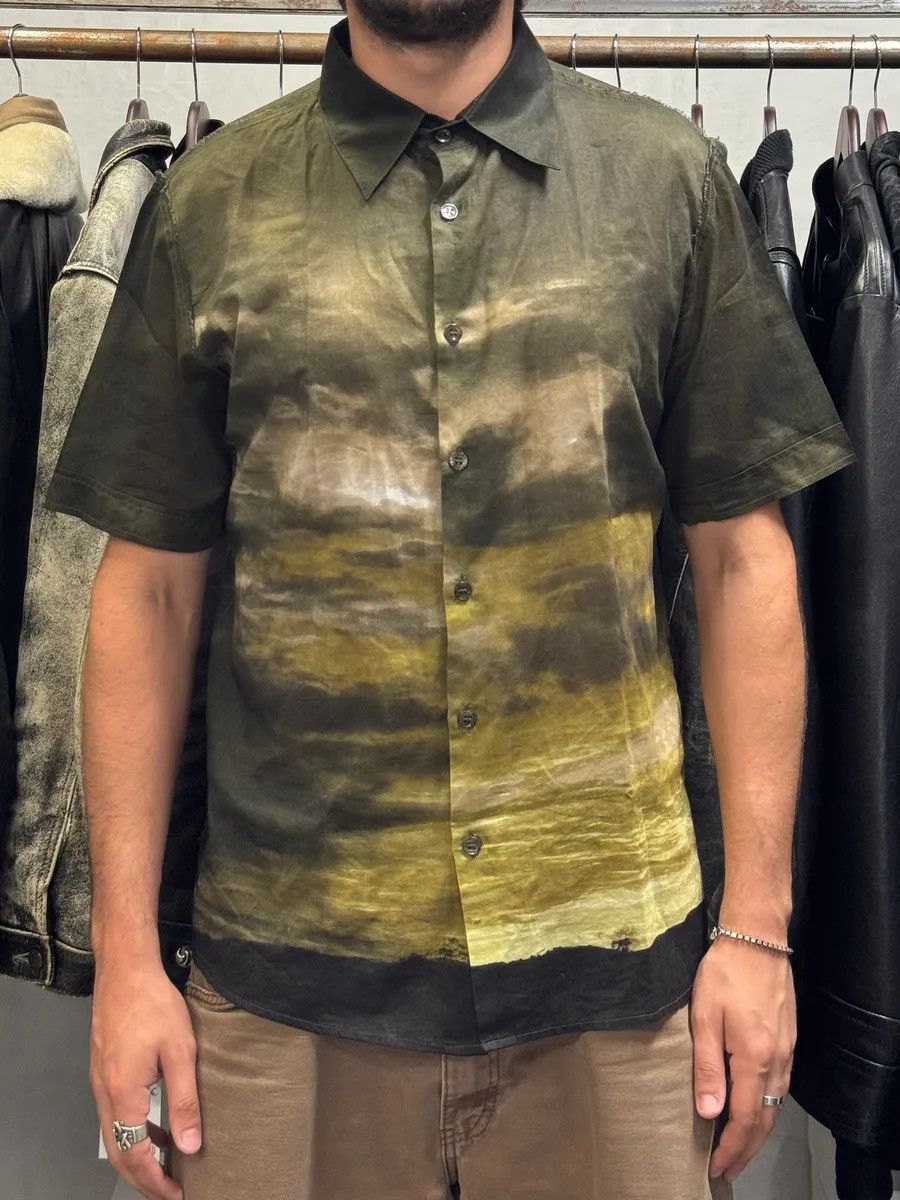 Roberto Cavalli × Vintage 2000S Cavalli Apocalyptic Sunset Brown Faded Shirt Size US M / EU 48-50 / 2 - 2 Thumbnail