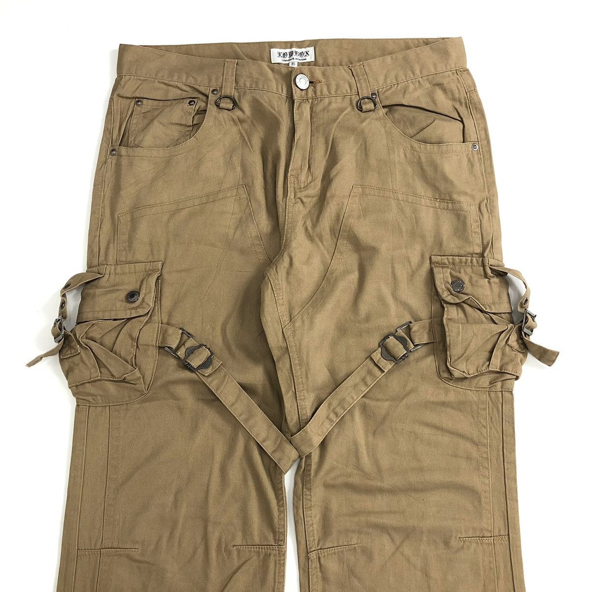 If Six Was Nine × Japanese Brand × LOWBOX Vintage Y2K Lowbox Bondage Double Knee Cargo Pants Size US 34 / EU 50 - 2 Thumbnail