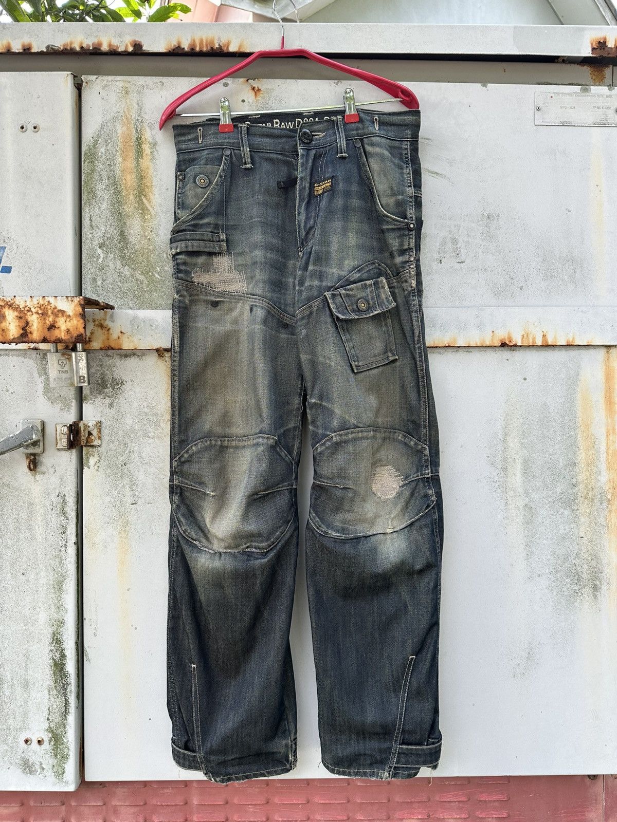 Vintage 👹Vintage G-Star Raw Thrashed Baggy Jeans Size US 30 / EU 46 - 5 Thumbnail