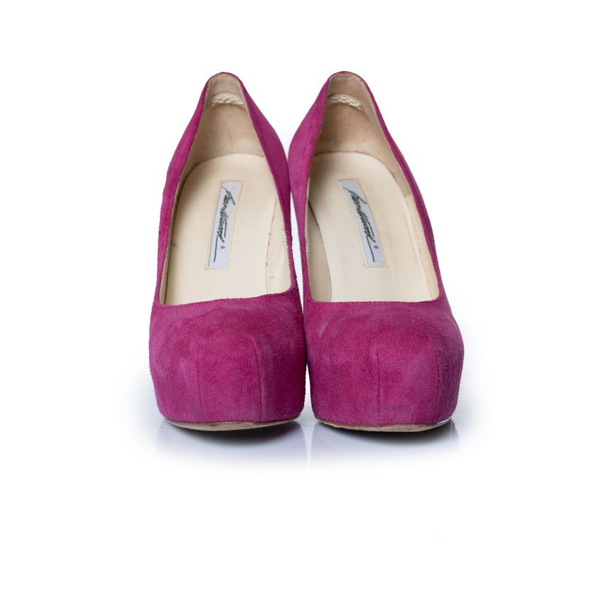 Brian Atwood Brian Atwood, pink suede platform pumps Size US 6.5 / IT 36.5 - 3 Thumbnail