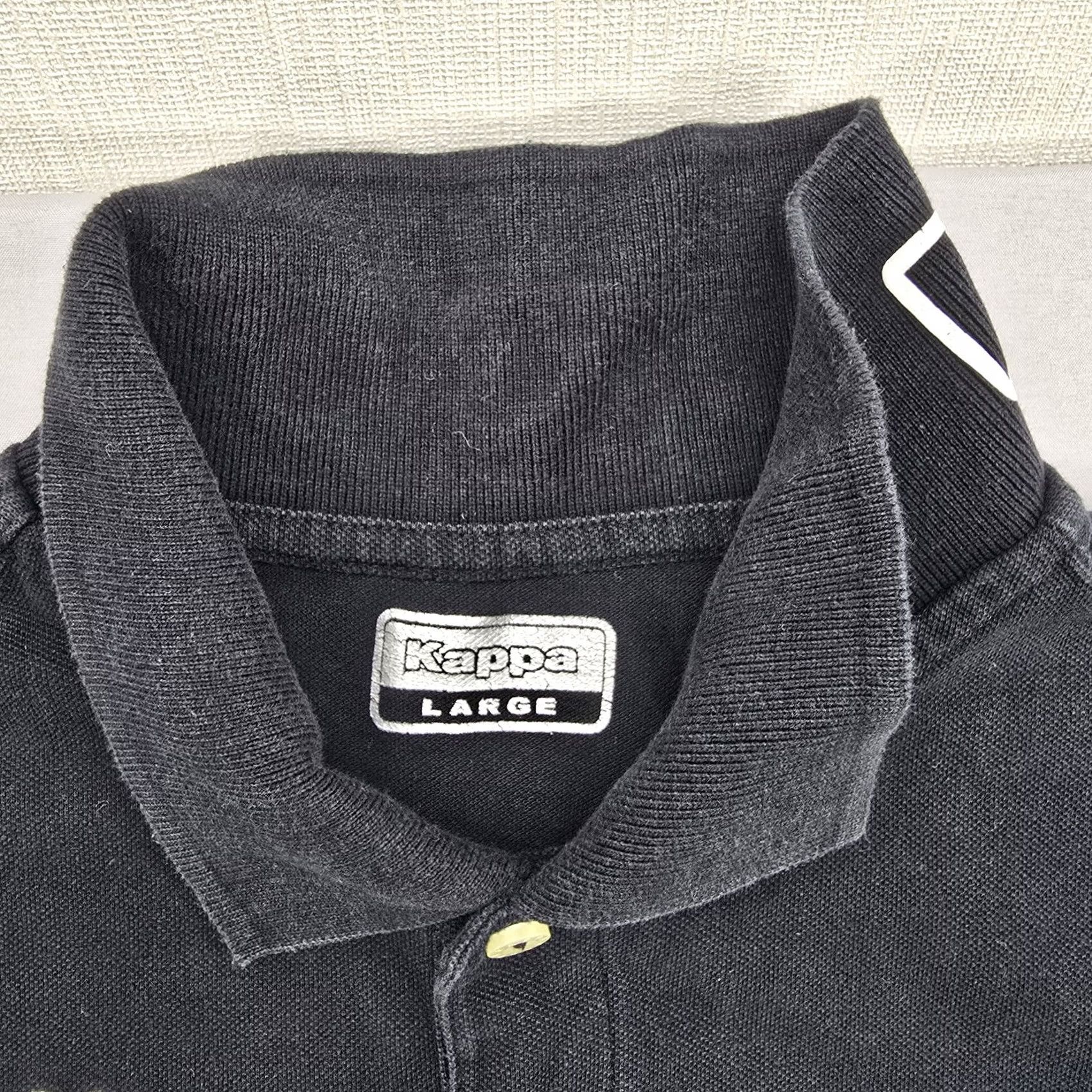 Kappa Kappa Mens Black Cotton Polo Shirt Large Short Sleeve Logo L Size US L / EU 52-54 / 3 - 3 Thumbnail