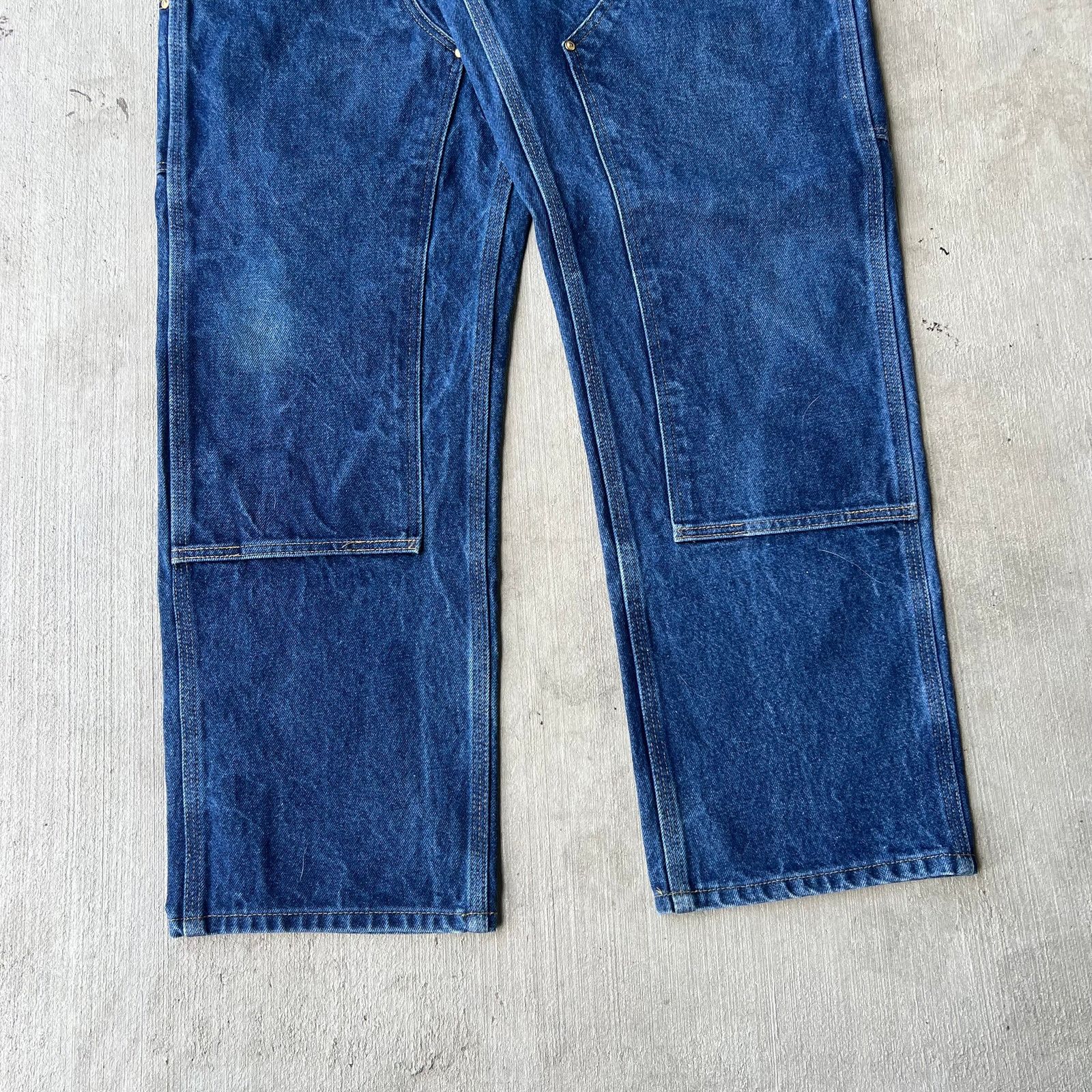 Carhartt × Vintage Carhartt B07 DNM denim blue jeans double knee work pants Size US 33 - 3 Thumbnail