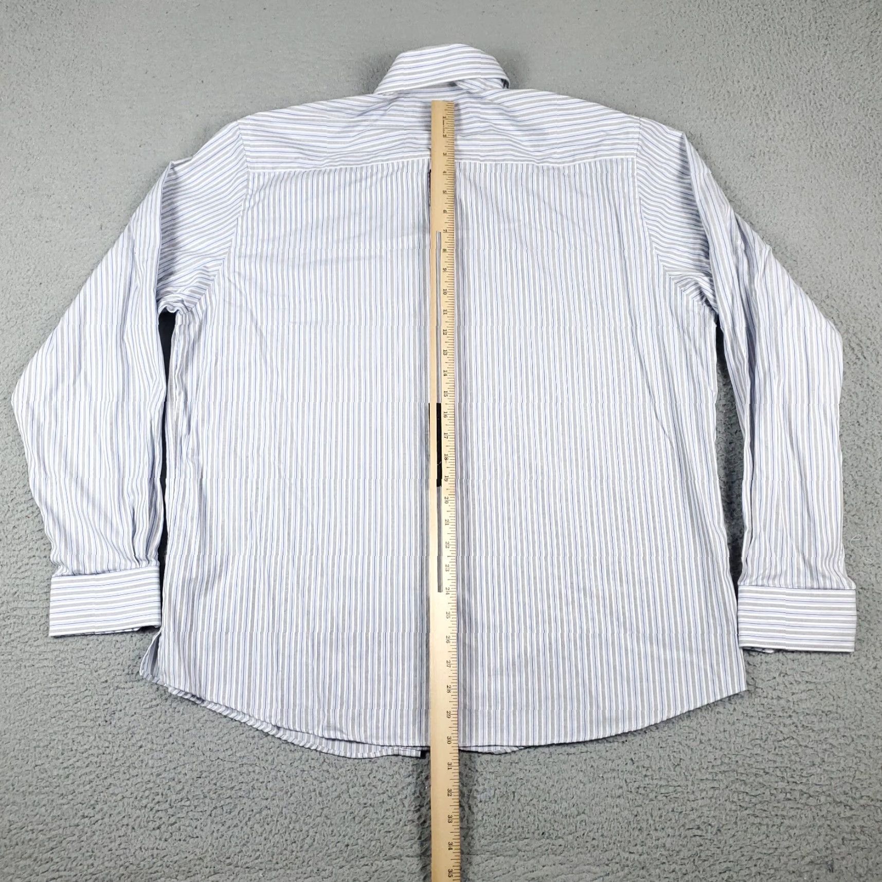 Vintage Jhane Barnes Blue Gray Stripe Slim Fit Button Up Shirt 2XL Mens Size US XXL / EU 58 / 5 - 3 Thumbnail