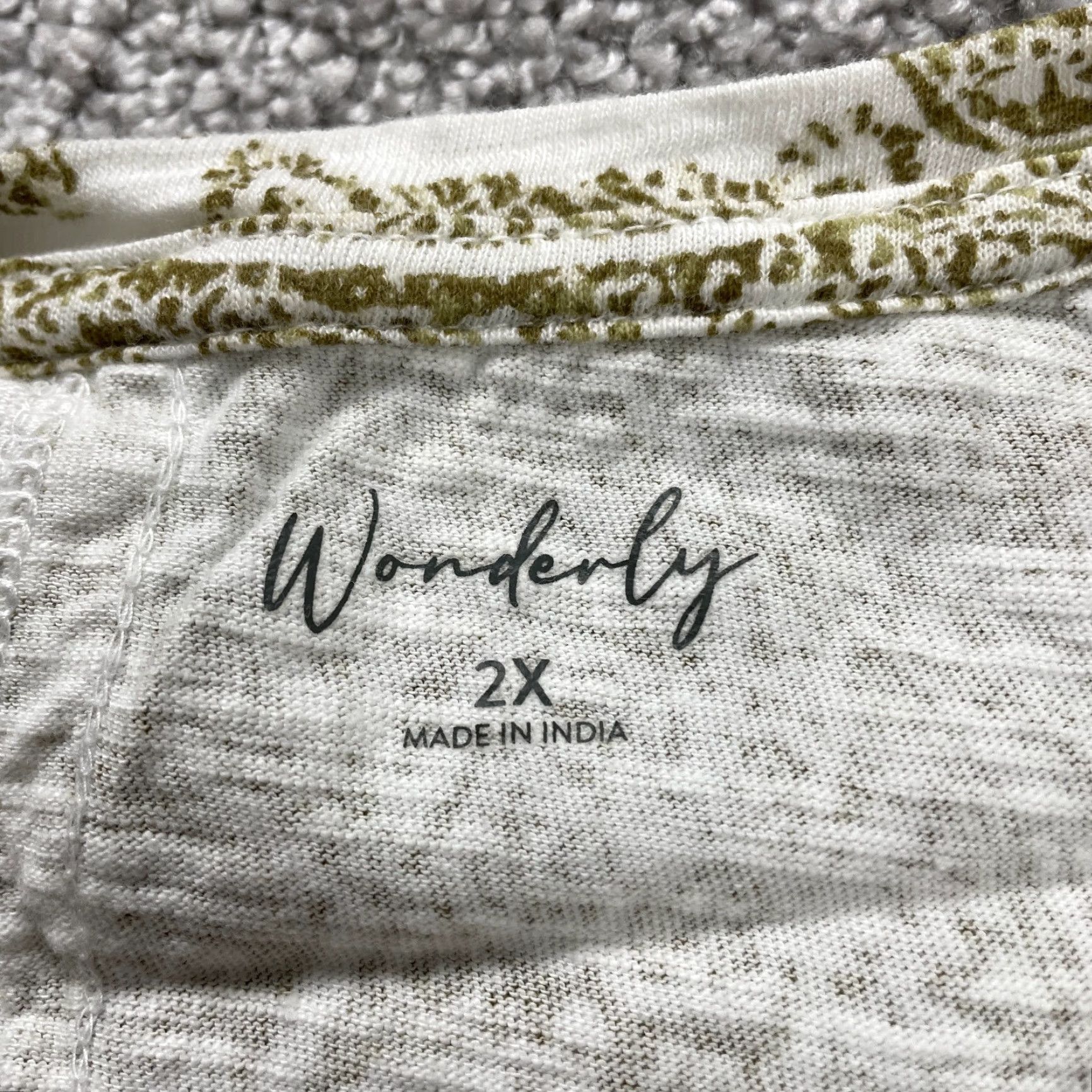 Vintage Wonderly Blouse Women 2XL Green Paisley Cotton Short Sleeve V-Neck Casual Size XXL / US 16-18 / IT 52-54 - 5 Thumbnail