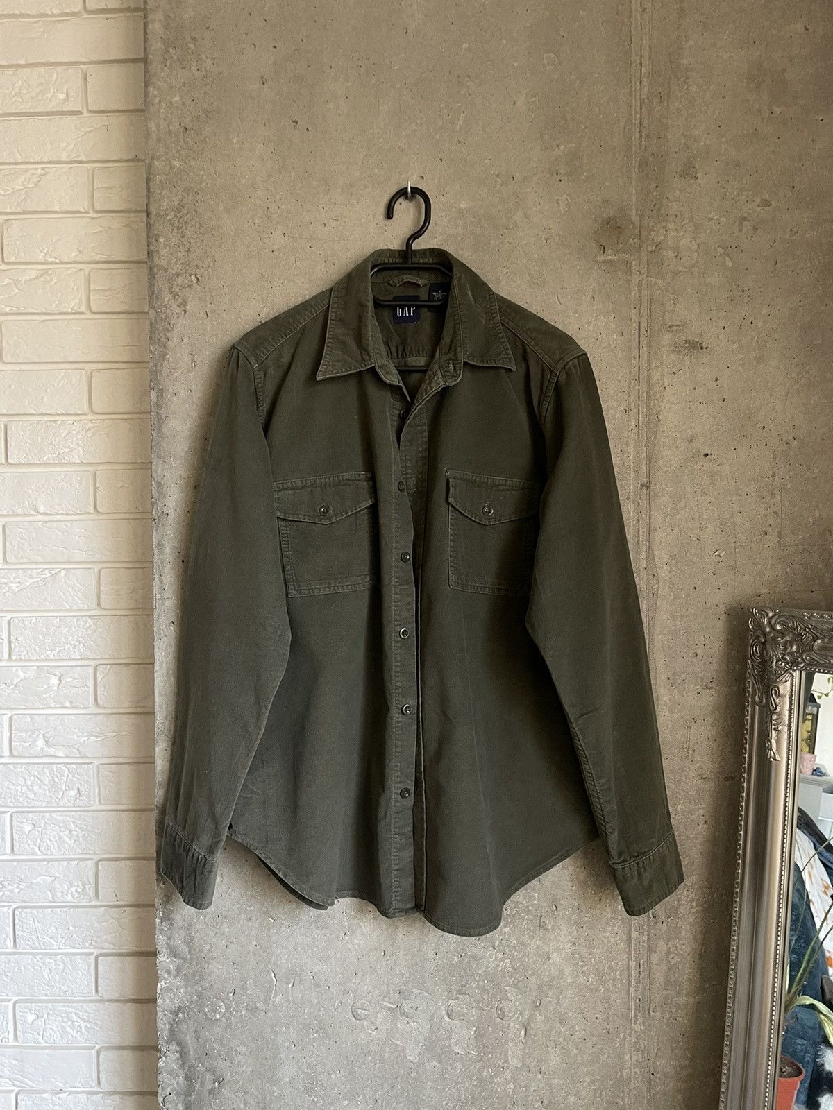 Gap × Japanese Brand Vintage Gap Olive Overshot Yeezy Kanye West Style Y2k Size US M / EU 48-50 / 2 - 13 Thumbnail