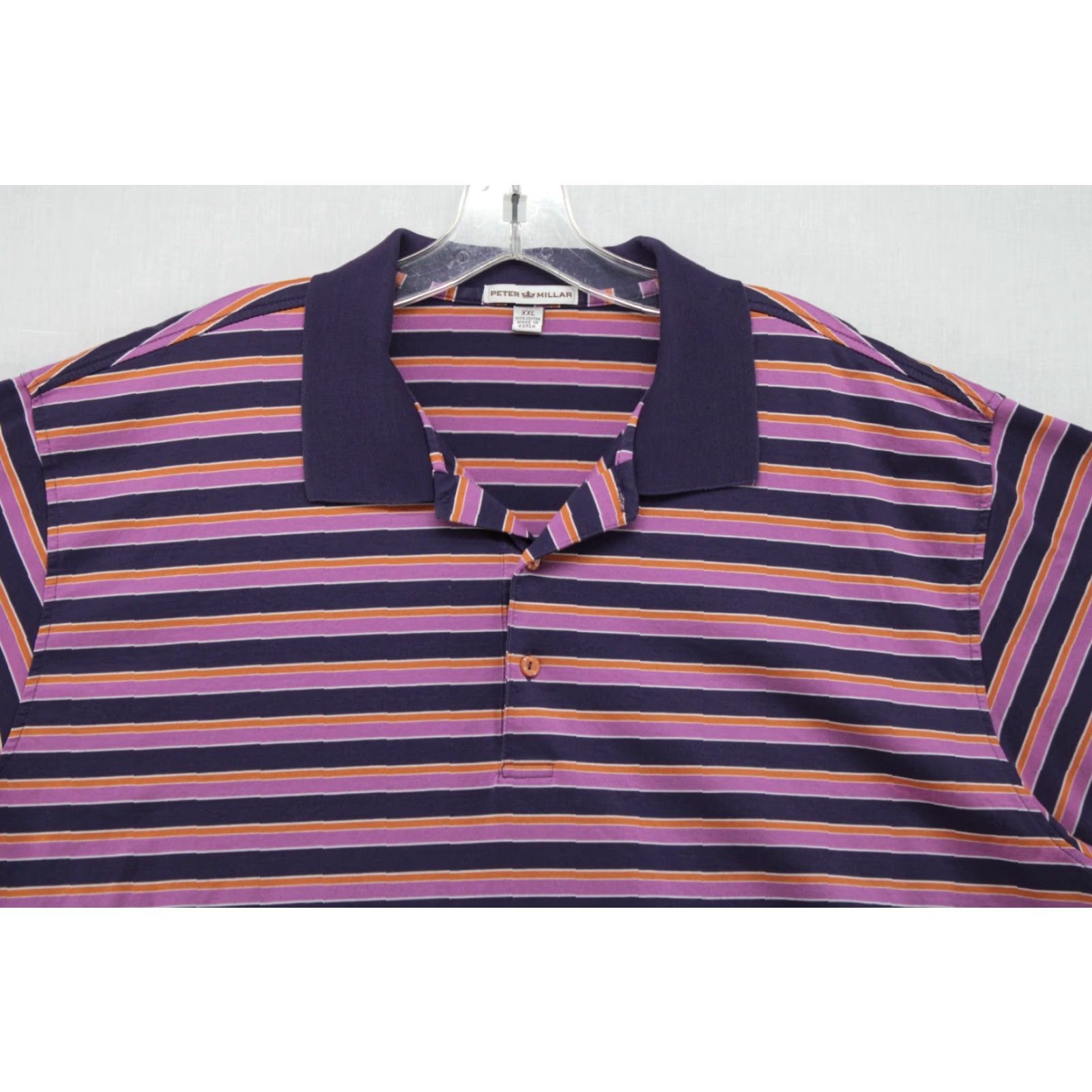 Peter Millar VINTAGE Peter Millar Polo Shirt Men's 2XL Purple Stripe Polo Shirt Men Purple Stripe 100% Cotton Preppy Golf Size US XXL / EU 58 / 5 - 2 Thumbnail