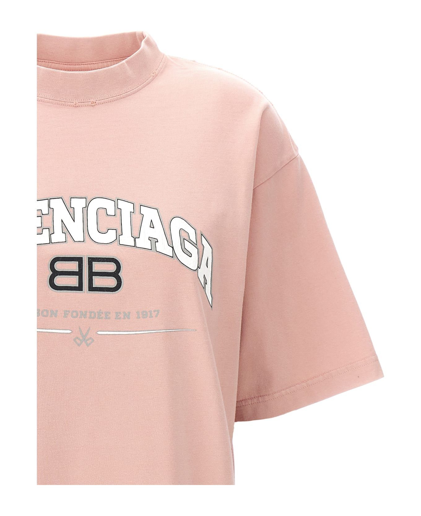 Balenciaga o1s1rm0426 Maison T-Shirt Medium Fit in Pink Size S / US 4 / IT 40 - 3 Thumbnail