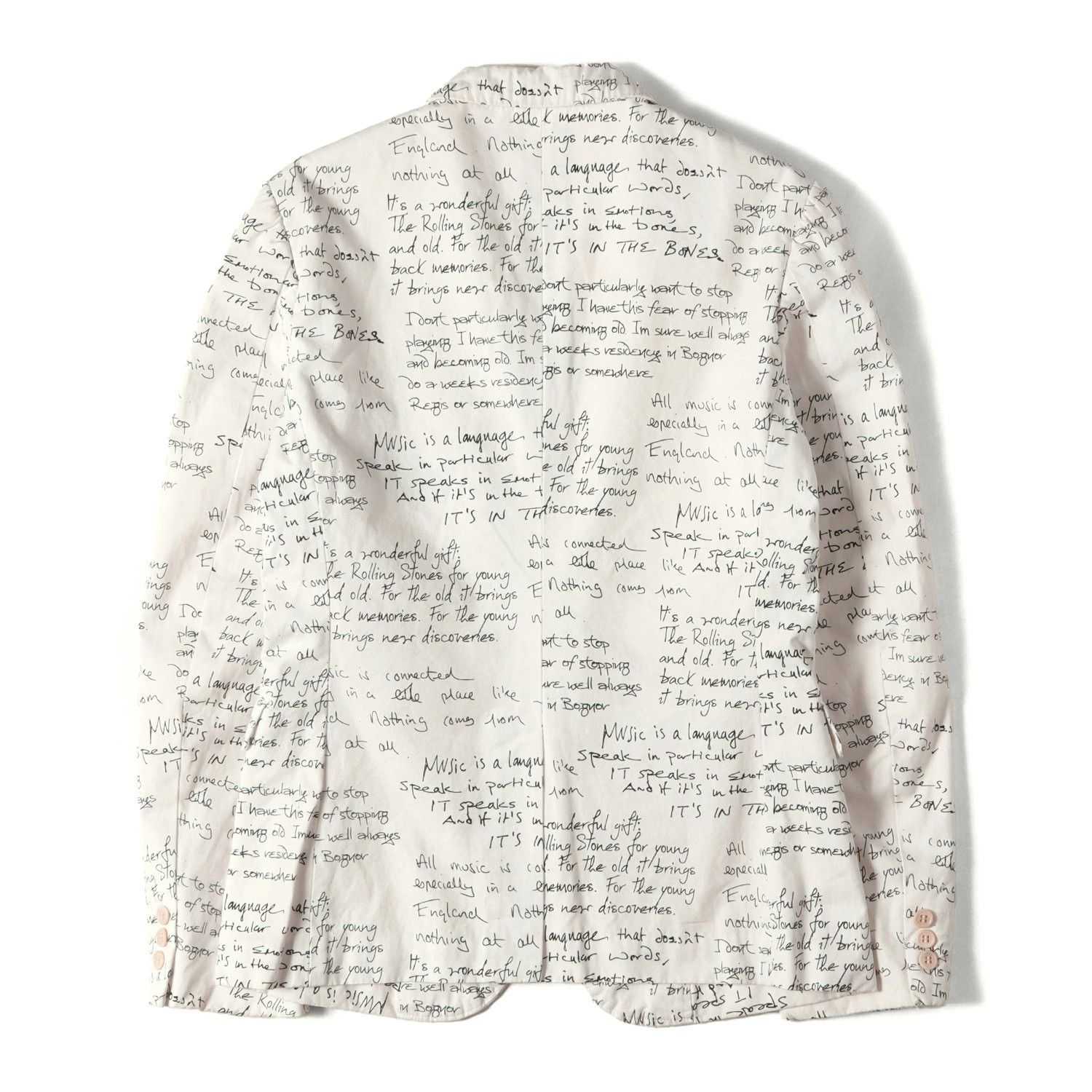 Comme des Garcons Homme Plus Jacket Message Logo Notched Lapel 3-Button Tailored Size US S / EU 44-46 / 1 - 2 Thumbnail