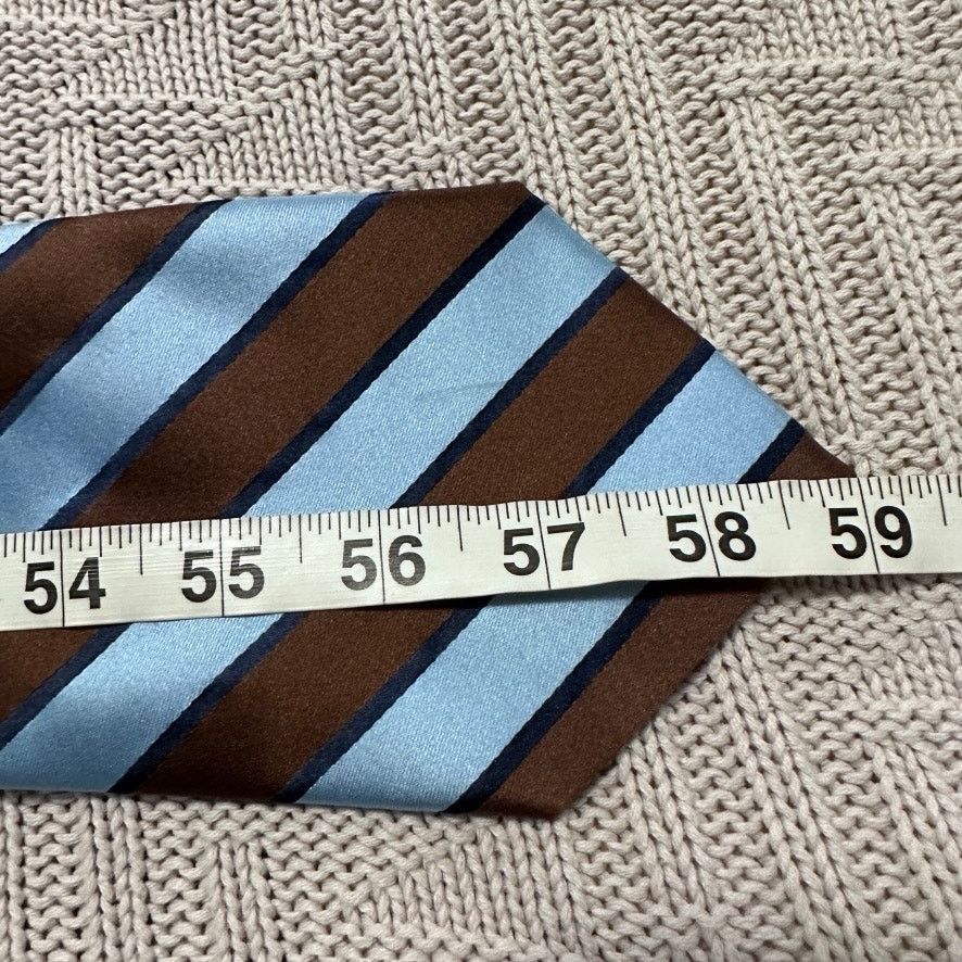 Stafford Vintage Stafford brown and blue striped silk tie Size ONE SIZE - 4 Thumbnail