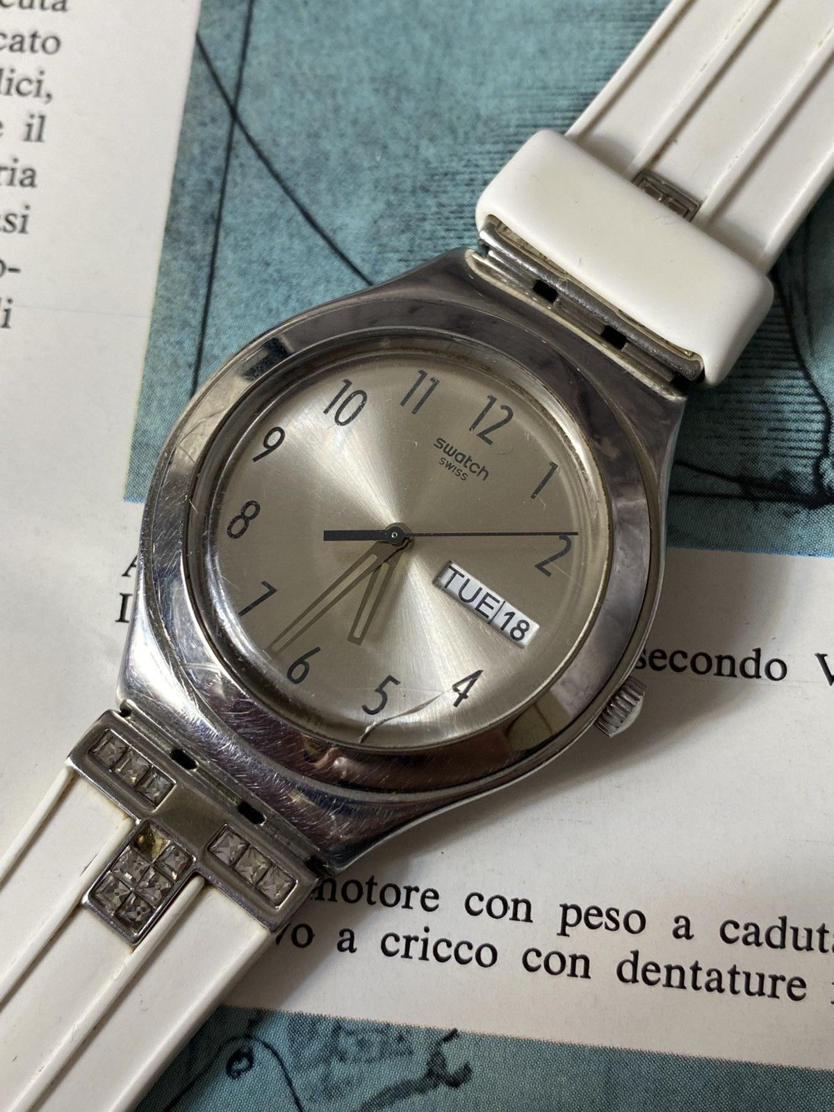 Swatch Swiss Swatch Irony Watch: Day/Date, White Strap, Day/Date Size ONE SIZE - 2 Thumbnail