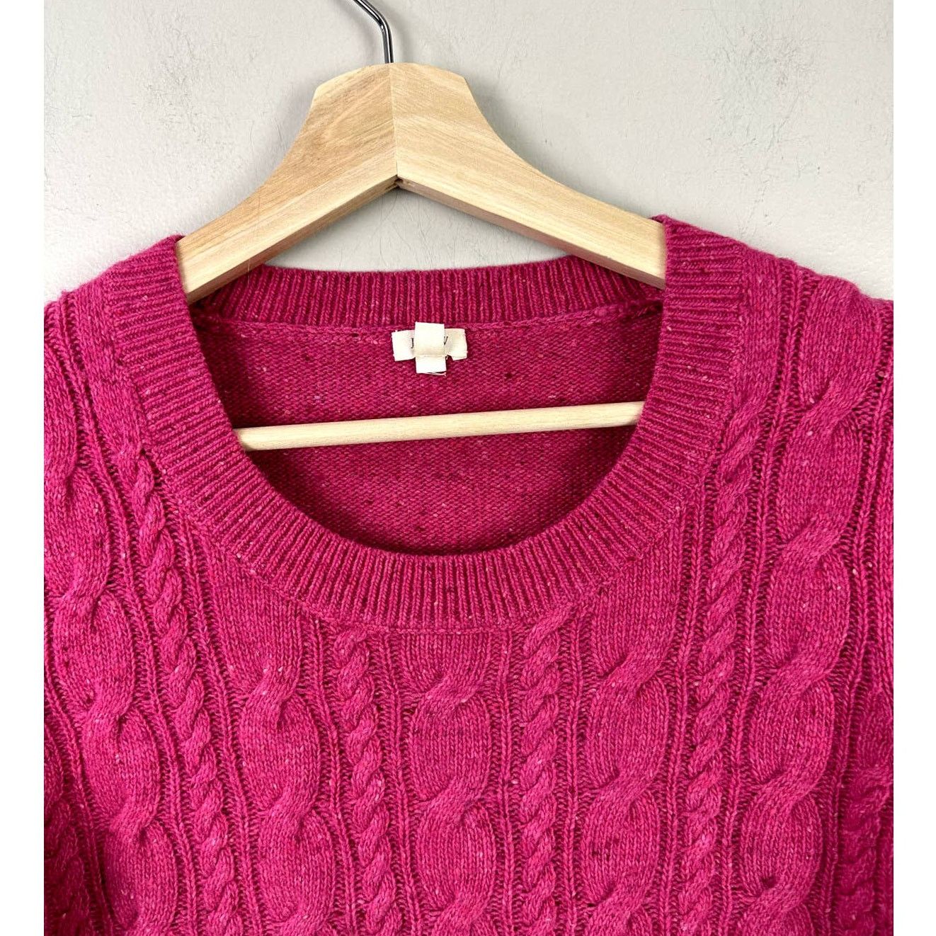 J.Crew J Crew Pink Lambs Wool Cable Knit Cableknit Sweater S Small Size S / US 4 / IT 40 - 3 Thumbnail