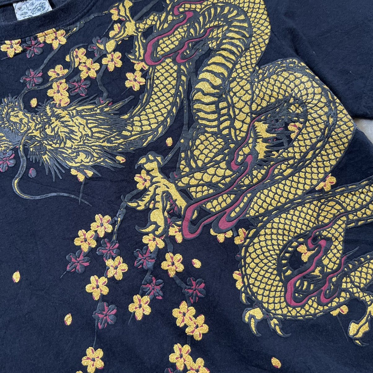 Japanese Brand Sukajan Cure All Japan Karakuri Tamashii Gold Dragon Shirt Size US M / EU 48-50 / 2 - 5 Thumbnail