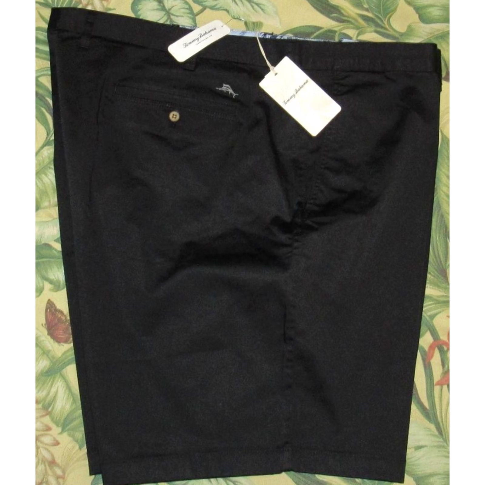 Tommy Bahama Tommy Bahama Boracay 9" Performance Chino Shorts 54 NWT Mens Big & Tall Black 54 NWT Size US 38 / EU 54 - 2 Thumbnail