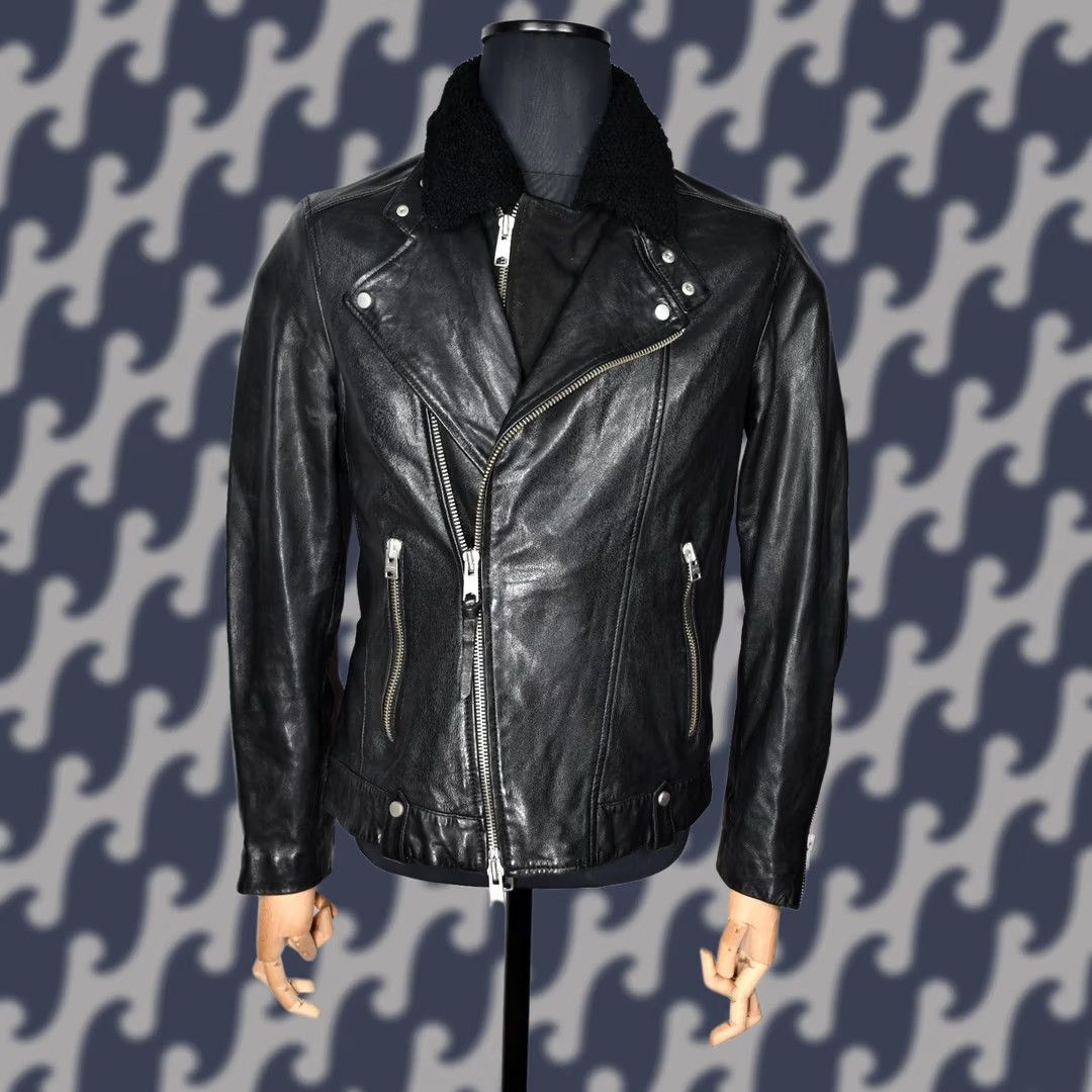 Allsaints AllSaints Prospect Leather Biker Jacket Black M Mens Jacket Leather Streetwear Front Zip Zipper Casual 90s Event Vintage: No Size US M / EU 48-50 / 2 - 1 Thumbnail