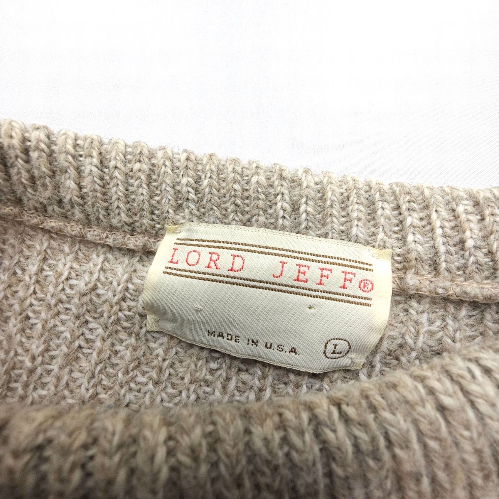 Vintage VINTAGE Lord Jeff Sweater Mens L Beige Wool Blend Pullover 80s 90s USA Made Knits Shirt Pullover Mens Size US L / EU 52-54 / 3 - 3 Thumbnail