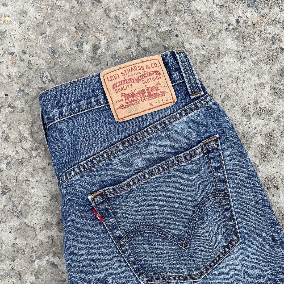 Levi's × Vintage Vintage Levi’s 505 Jeans W34xL34 Fitted Style USA 90s Size US 34 / EU 50 - 4 Thumbnail