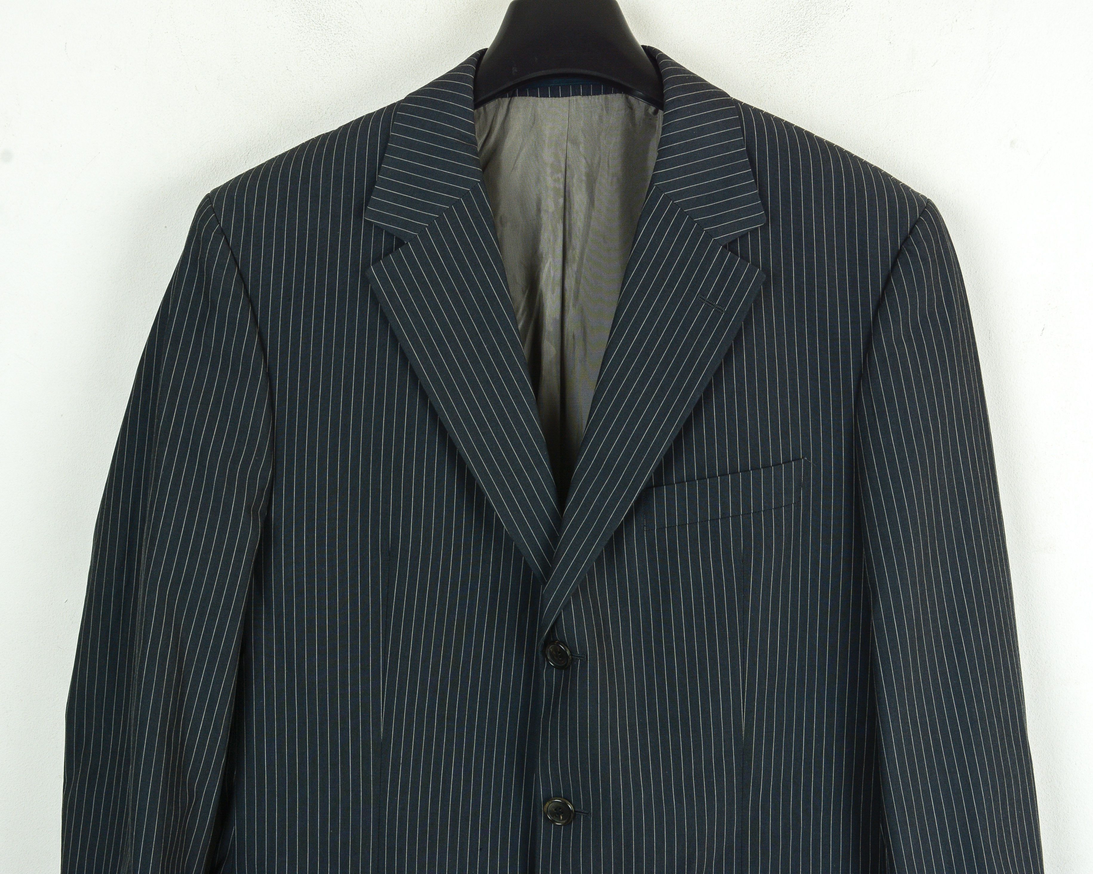 Hugo Boss Suit Jacket Blazer Sport Coat Cotton Pinstriped EU 98 Size 38L - 2 Thumbnail