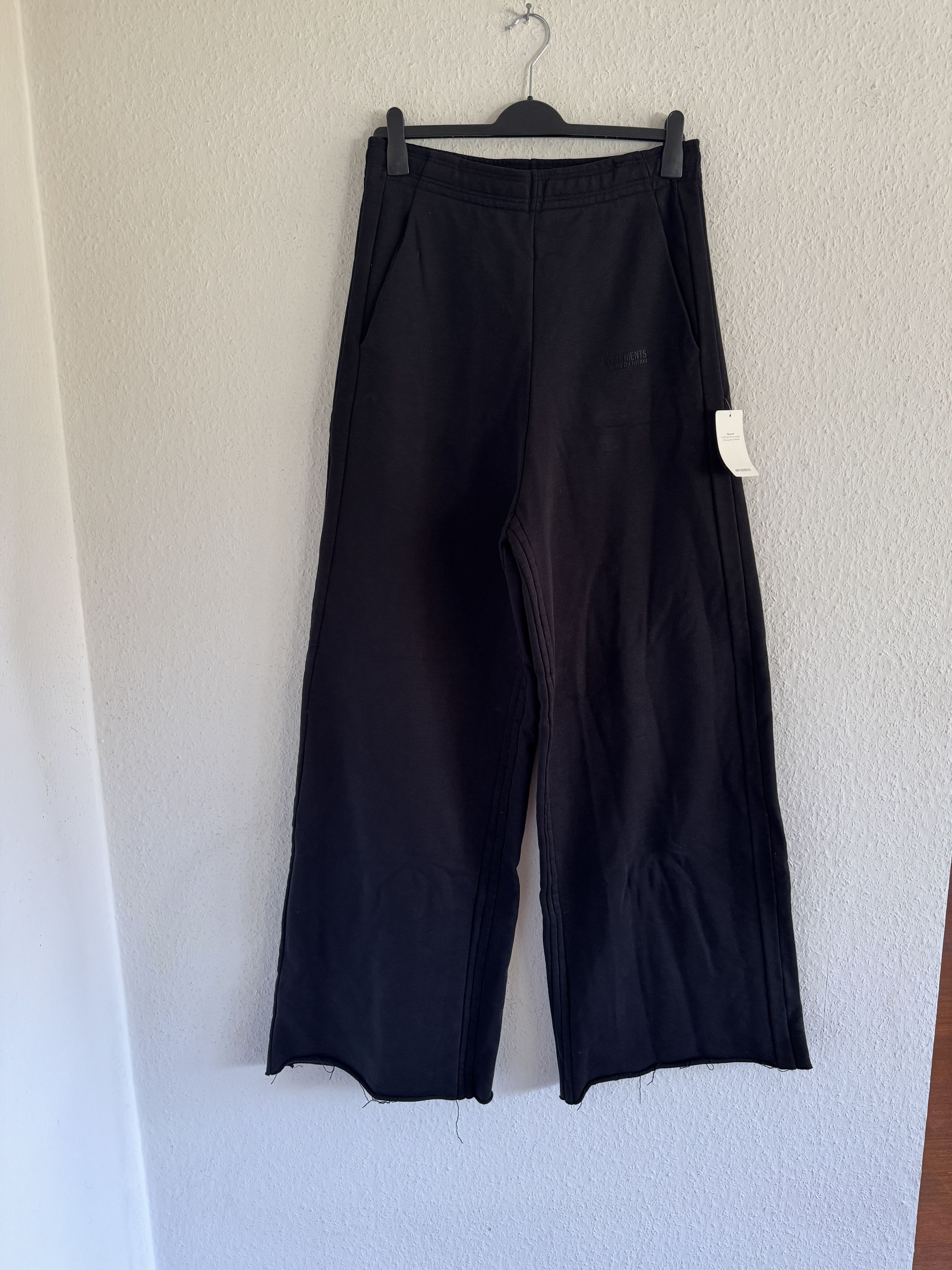 Vetements Wide Leg Panelled Cotton Blend Jersey Sweatpants Size US 30 / EU 46 - 4 Thumbnail