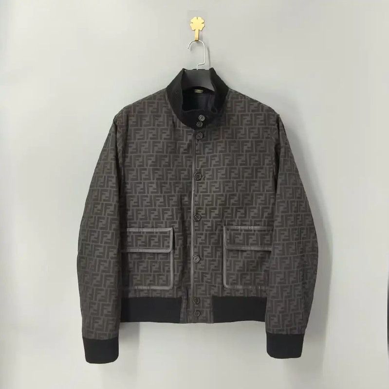 Fendi Fendi Black Casual Jacket for Men 0089 Size US XL / EU 56 / 4 - 1 Thumbnail