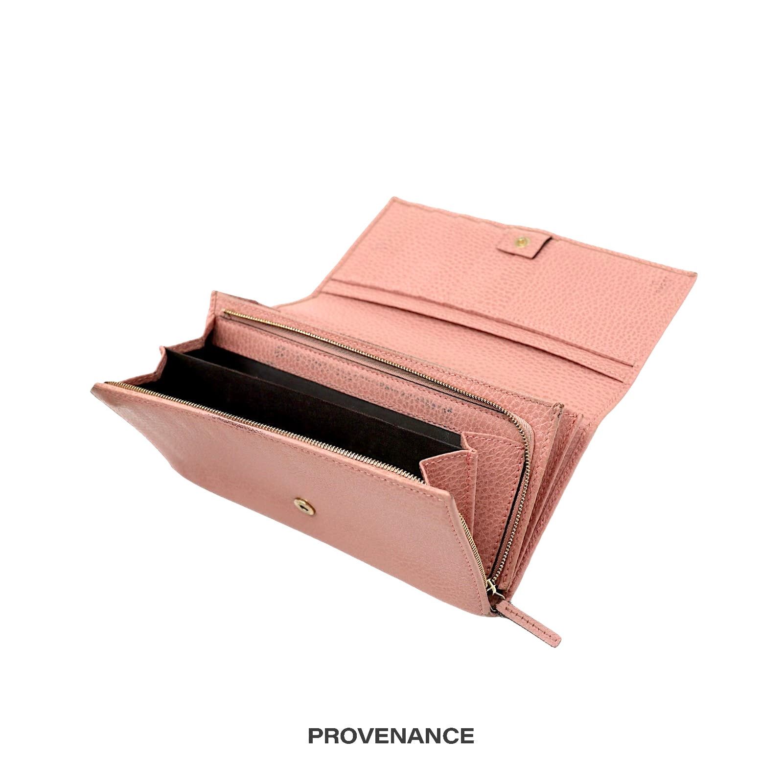 Gucci 🔴 Gucci "Made in Italy" Long Wallet - Powder Pink Leather Size ONE SIZE - 5 Thumbnail